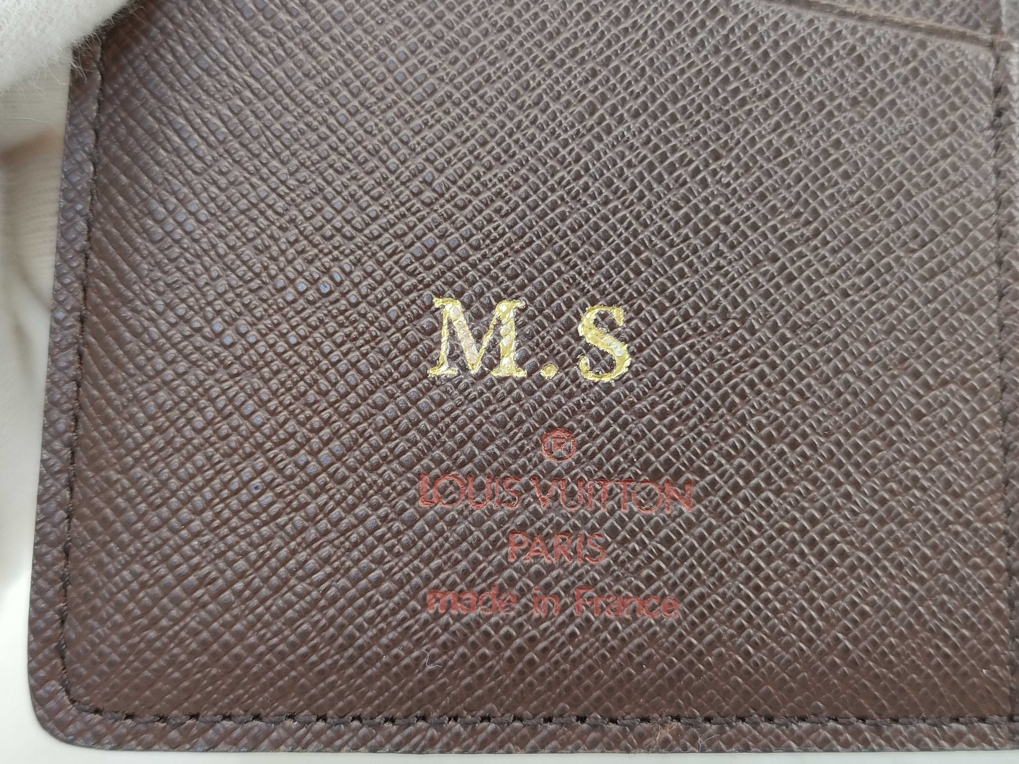 【水曜終了】(10708_0109)LOUIS VUITTON ダミエ N61823 ポルト バルー カルト クレディ ネーム入り 名前入 札入れ