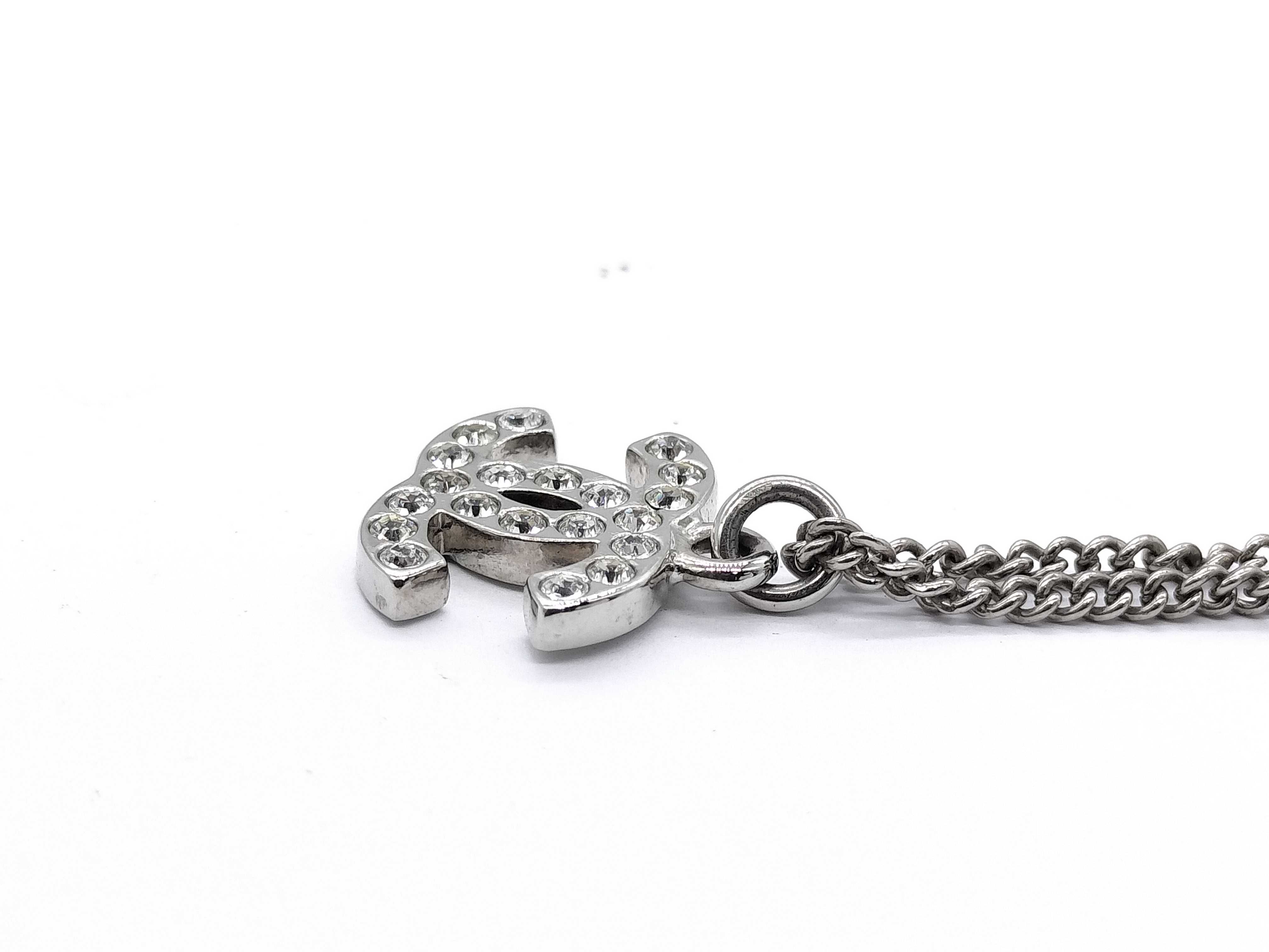 【水曜終了】(10707_0013)CHANEL ココマーク ココマーク ラインストーン ネックレス ネックレス