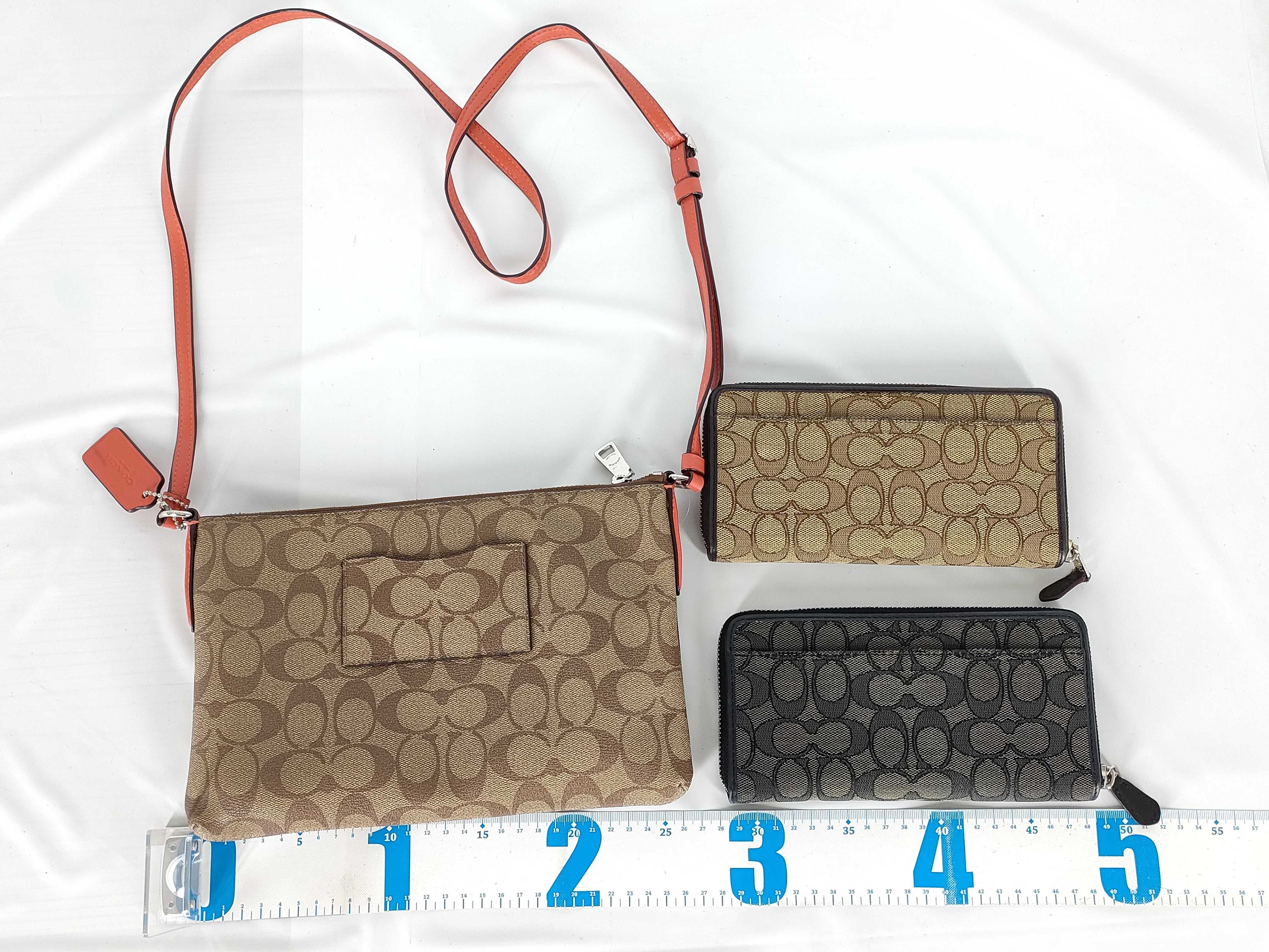 【水曜終了】(10702_0032)COACH シグネチャー F58316/ 長財布*2 ショルダーバッグ