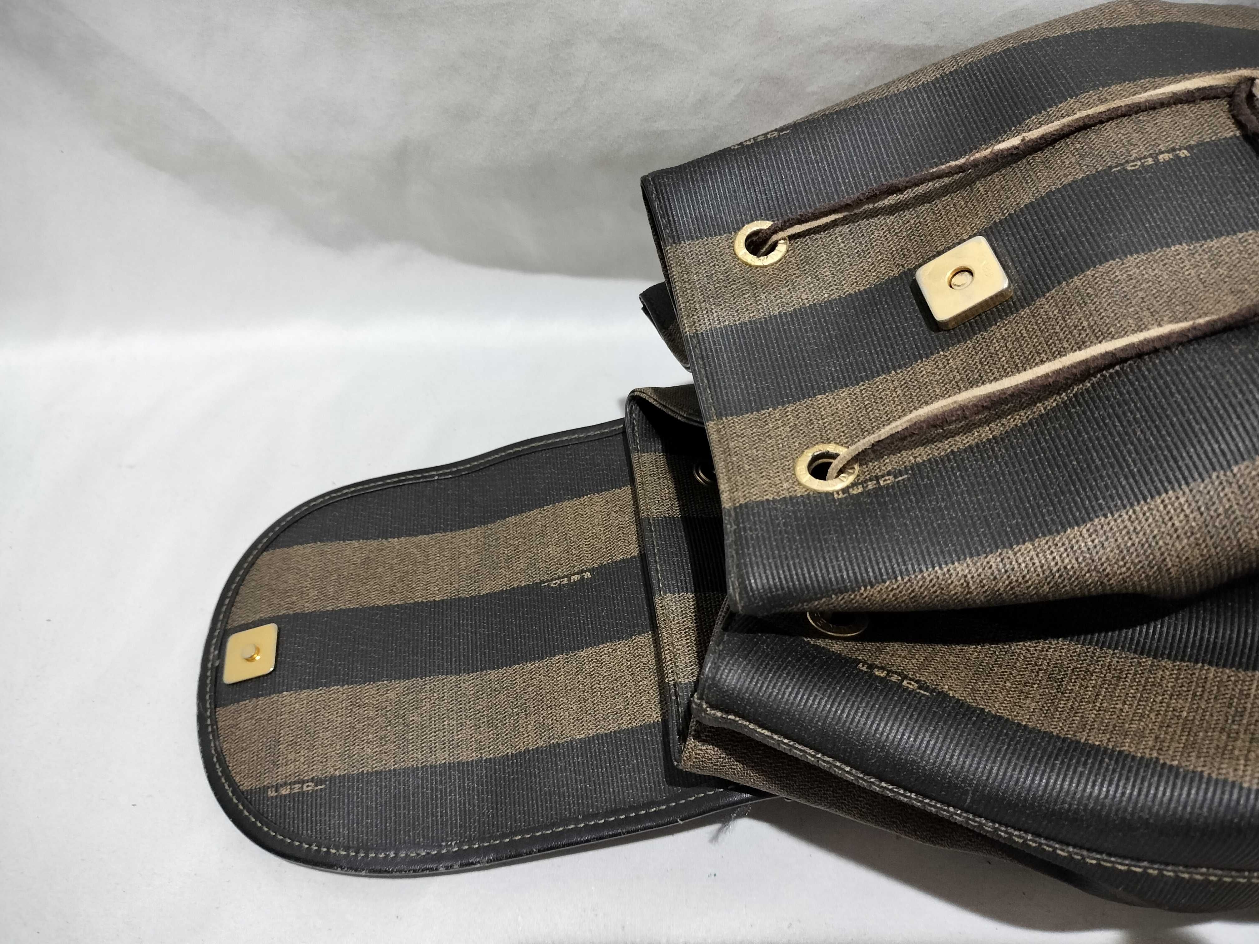 【水曜終了】(10709_0138)FENDI ペカン柄 紐 持ち手切れ リュックサック