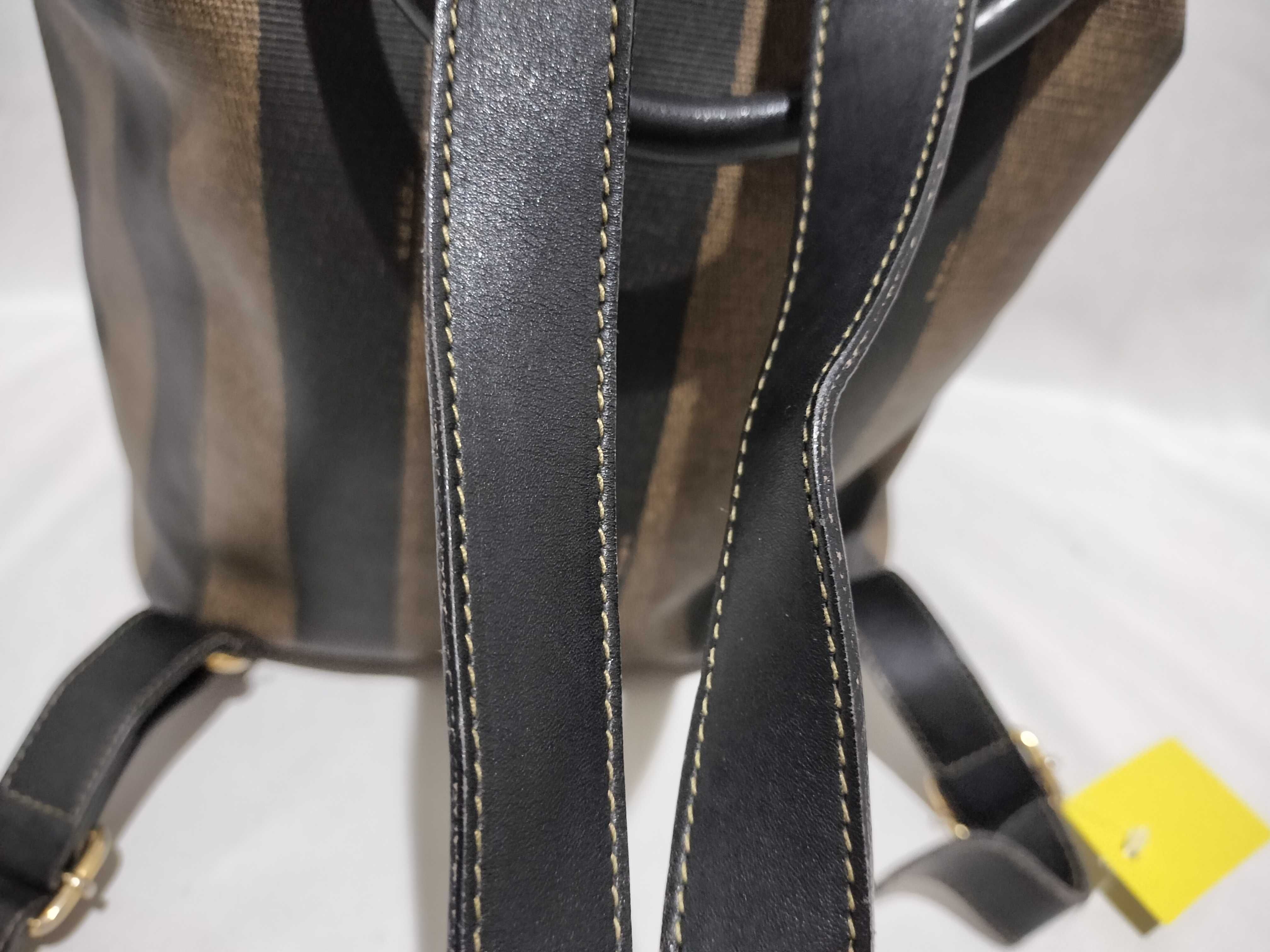 【水曜終了】(10709_0138)FENDI ペカン柄 紐 持ち手切れ リュックサック