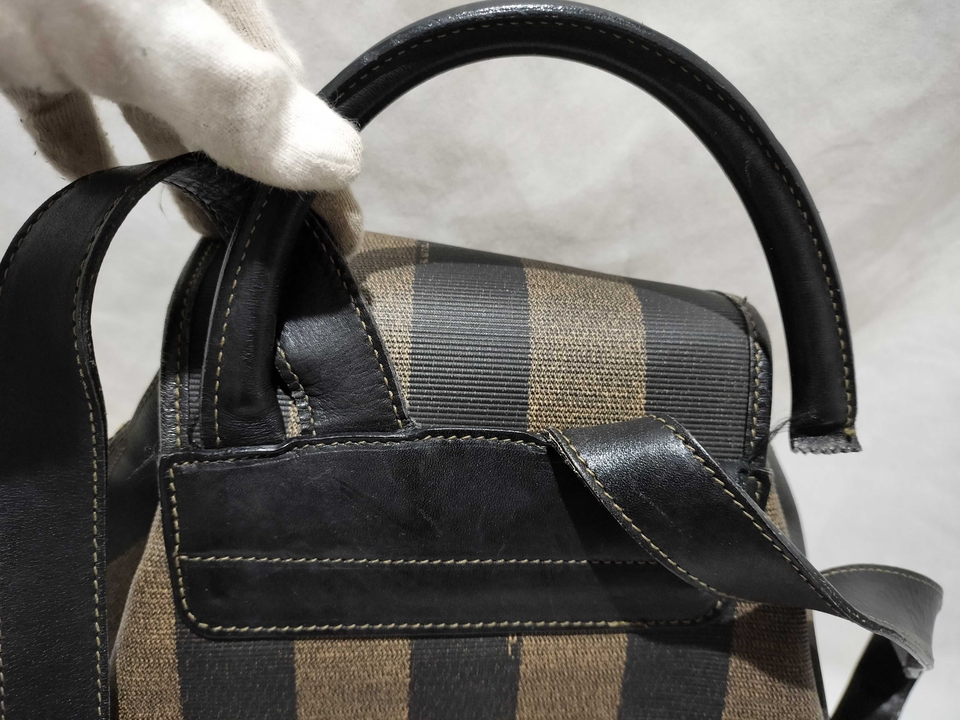 【水曜終了】(10709_0138)FENDI ペカン柄 紐 持ち手切れ リュックサック