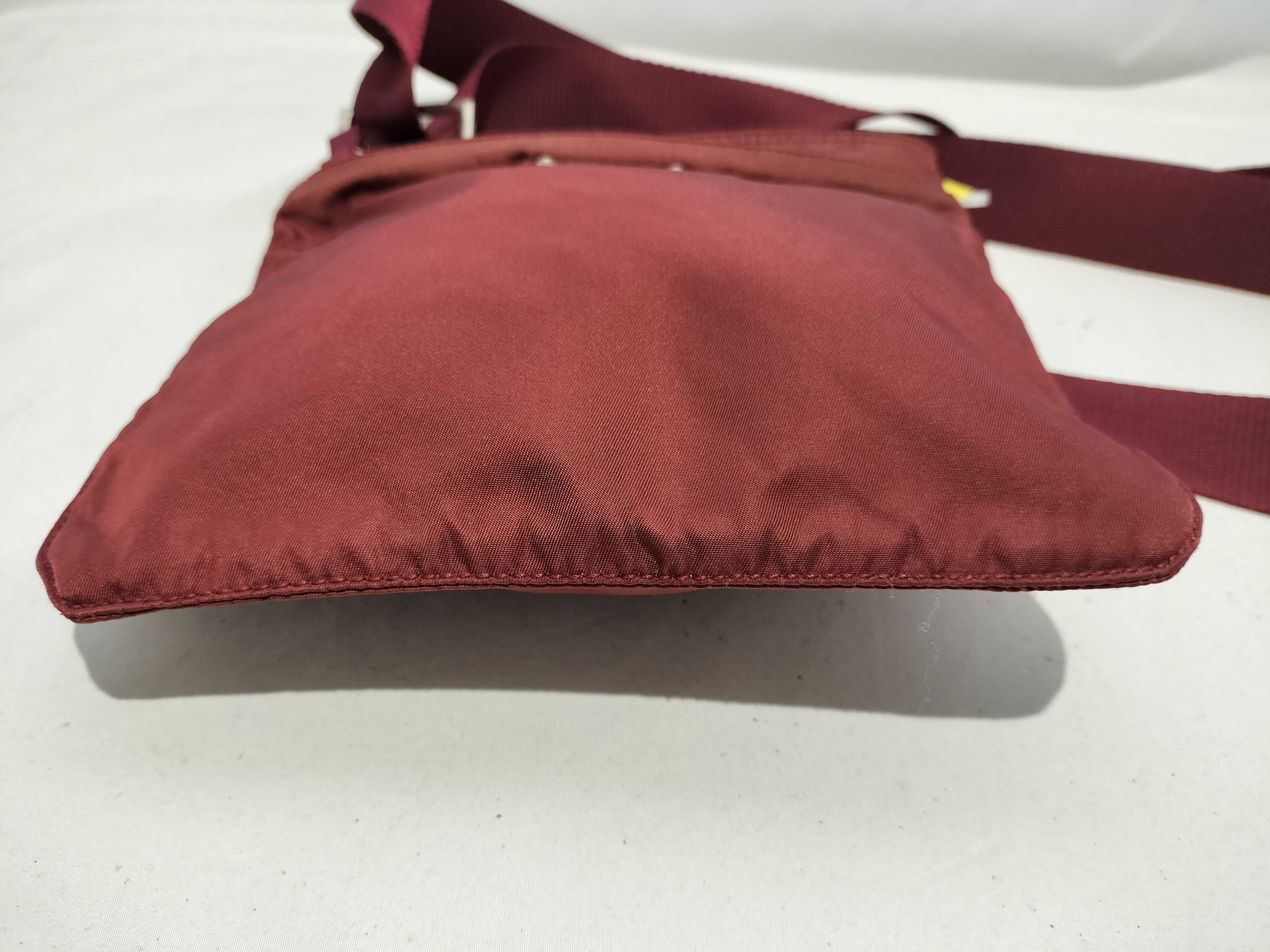 【水曜終了】(10709_0098)PRADA ナイロン ショルダー レザー 赤 ショルダーバッグ