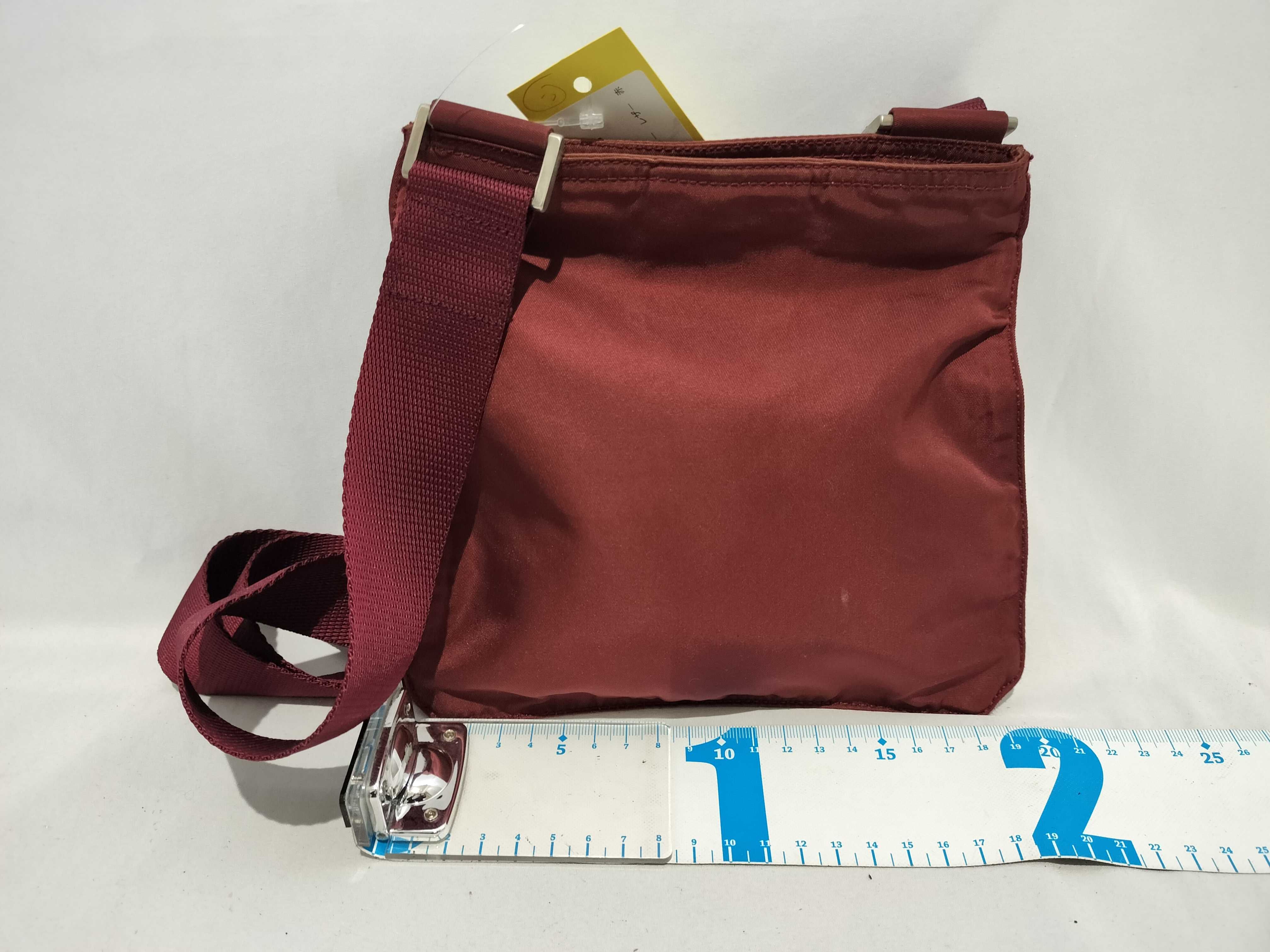 【水曜終了】(10709_0098)PRADA ナイロン ショルダー レザー 赤 ショルダーバッグ