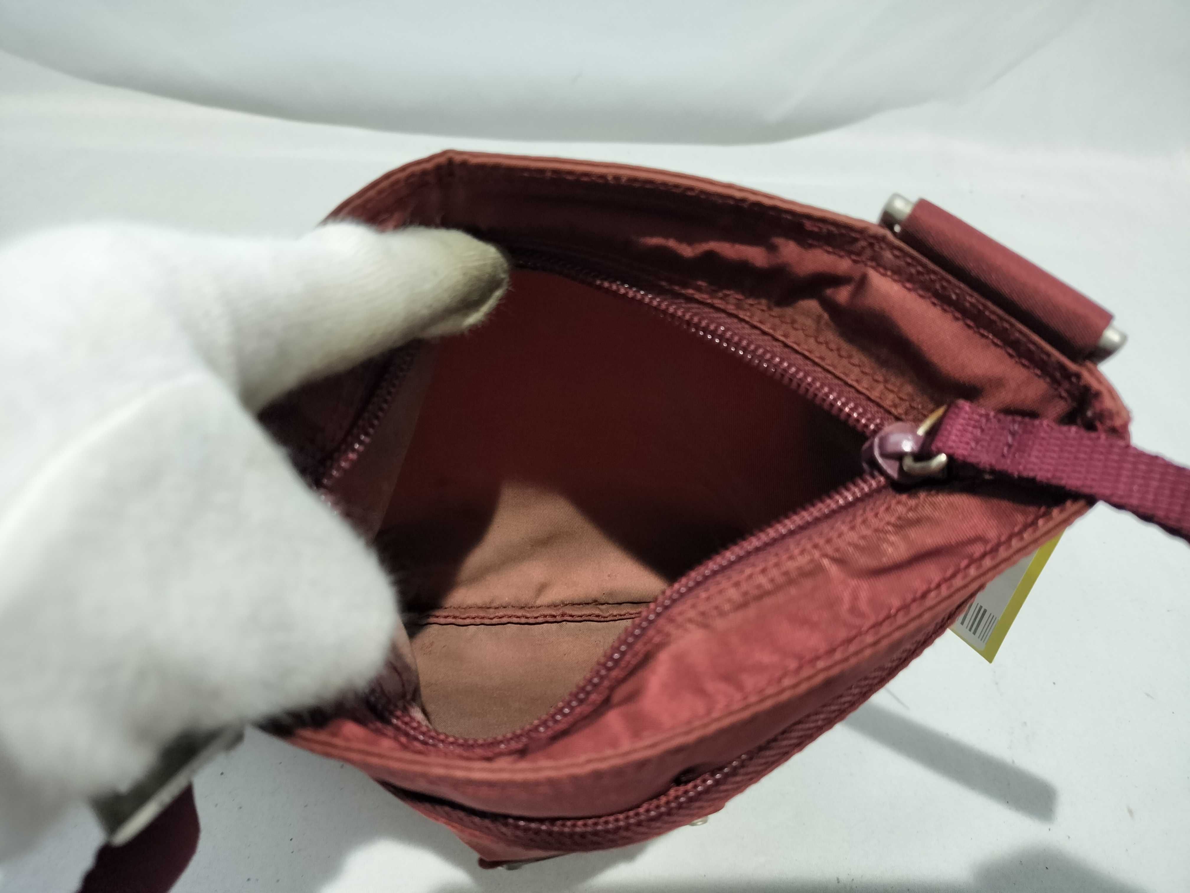 【水曜終了】(10709_0098)PRADA ナイロン ショルダー レザー 赤 ショルダーバッグ