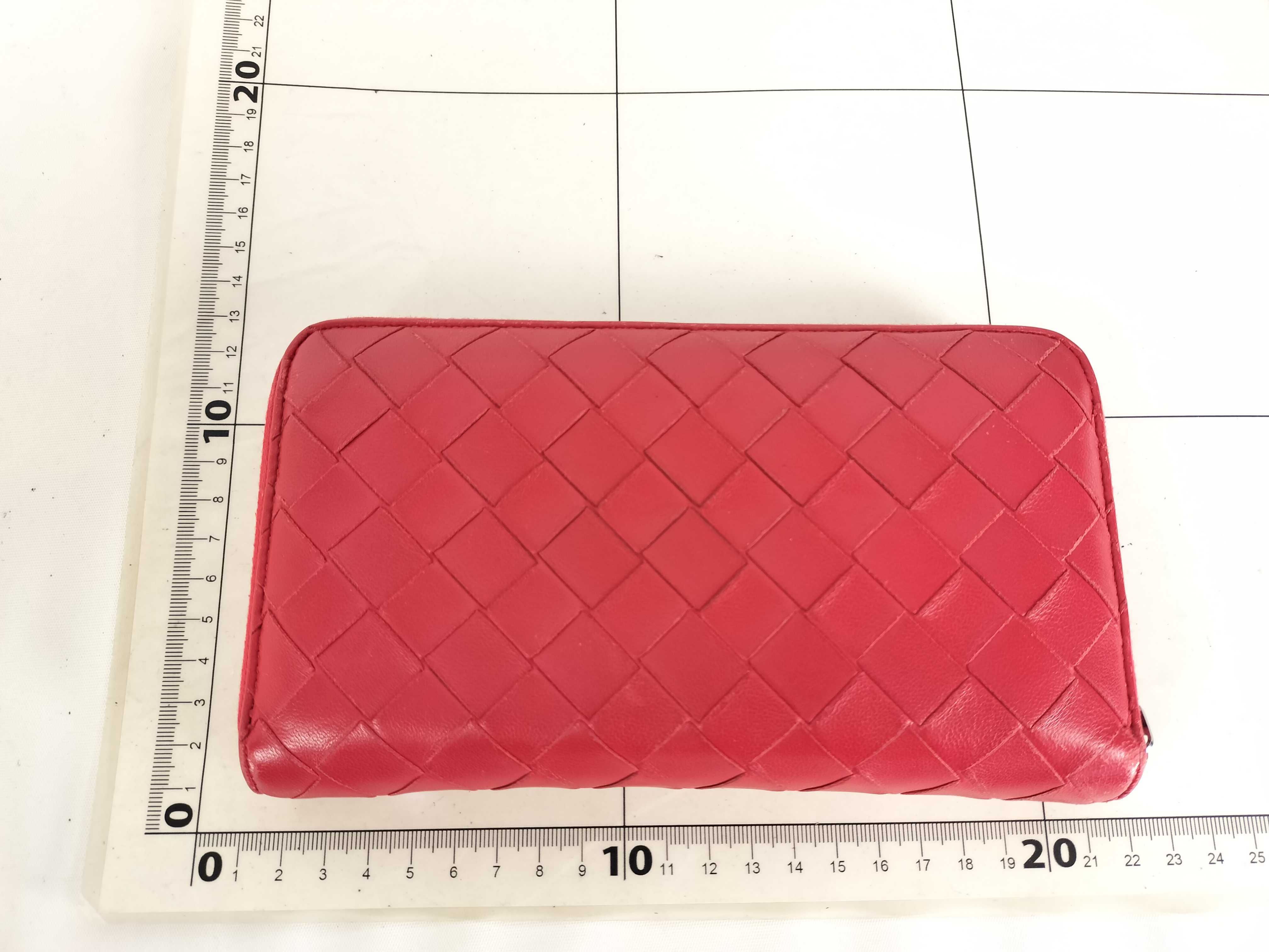 【水曜終了】(10700_0140)BOTTEGA VENETA イントレチャート ラウンド 財布 イントレチャート 赤 財布