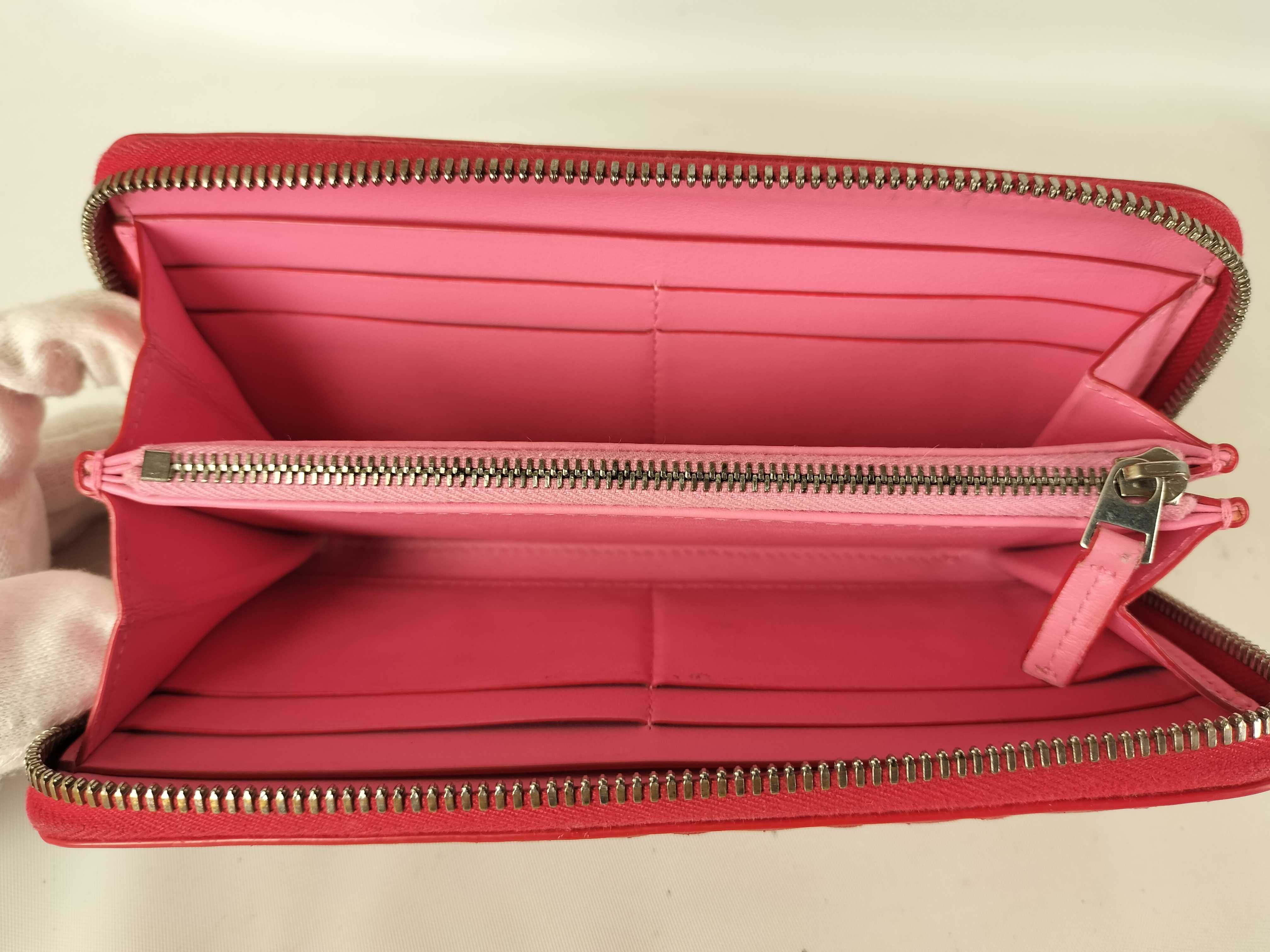 【水曜終了】(10700_0140)BOTTEGA VENETA イントレチャート ラウンド 財布 イントレチャート 赤 財布