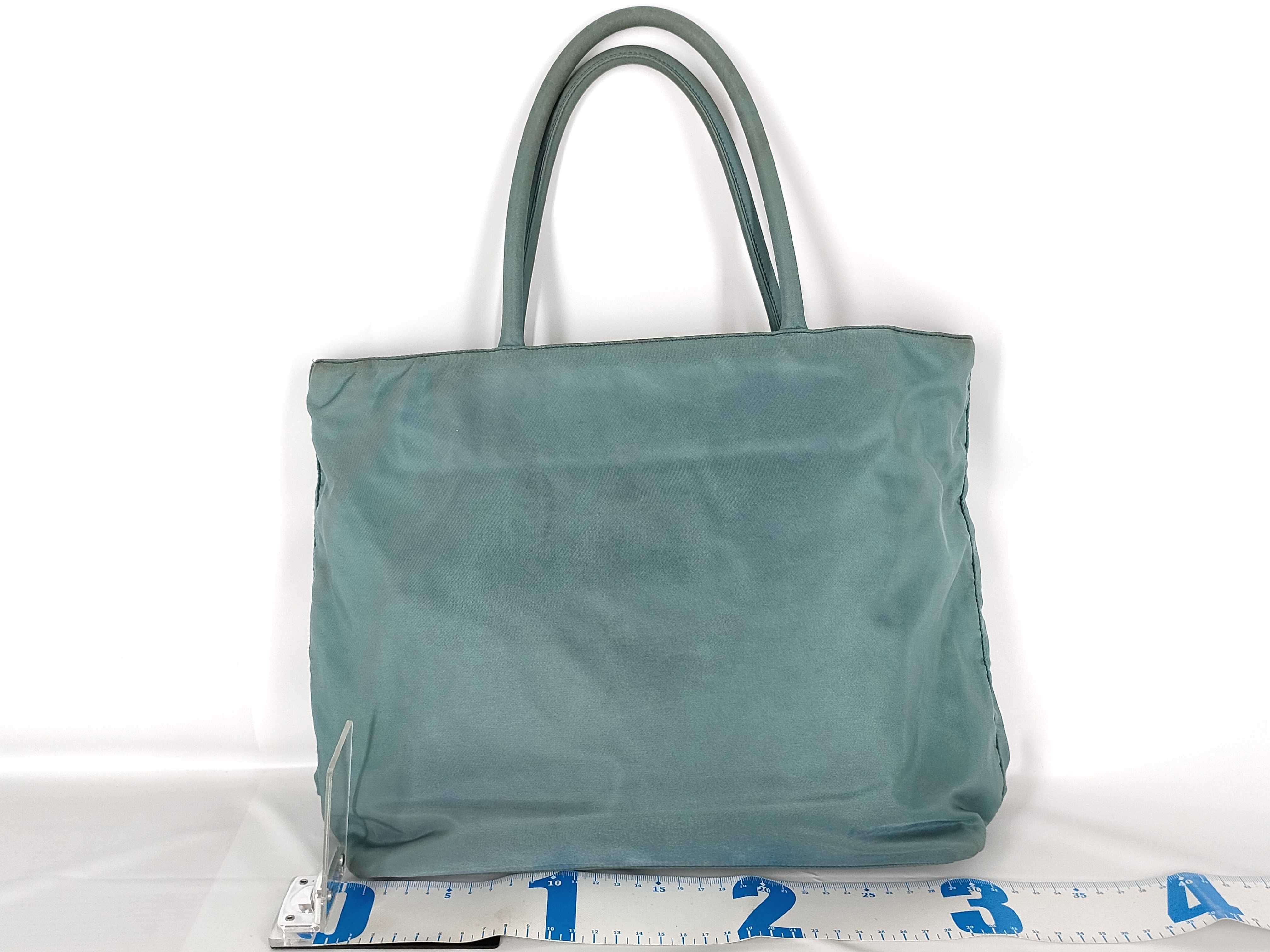 【水曜終了】(10709_0120)PRADA ナイロン トートバッグ 三角ロゴ 水色 ナイロン トートバッグ