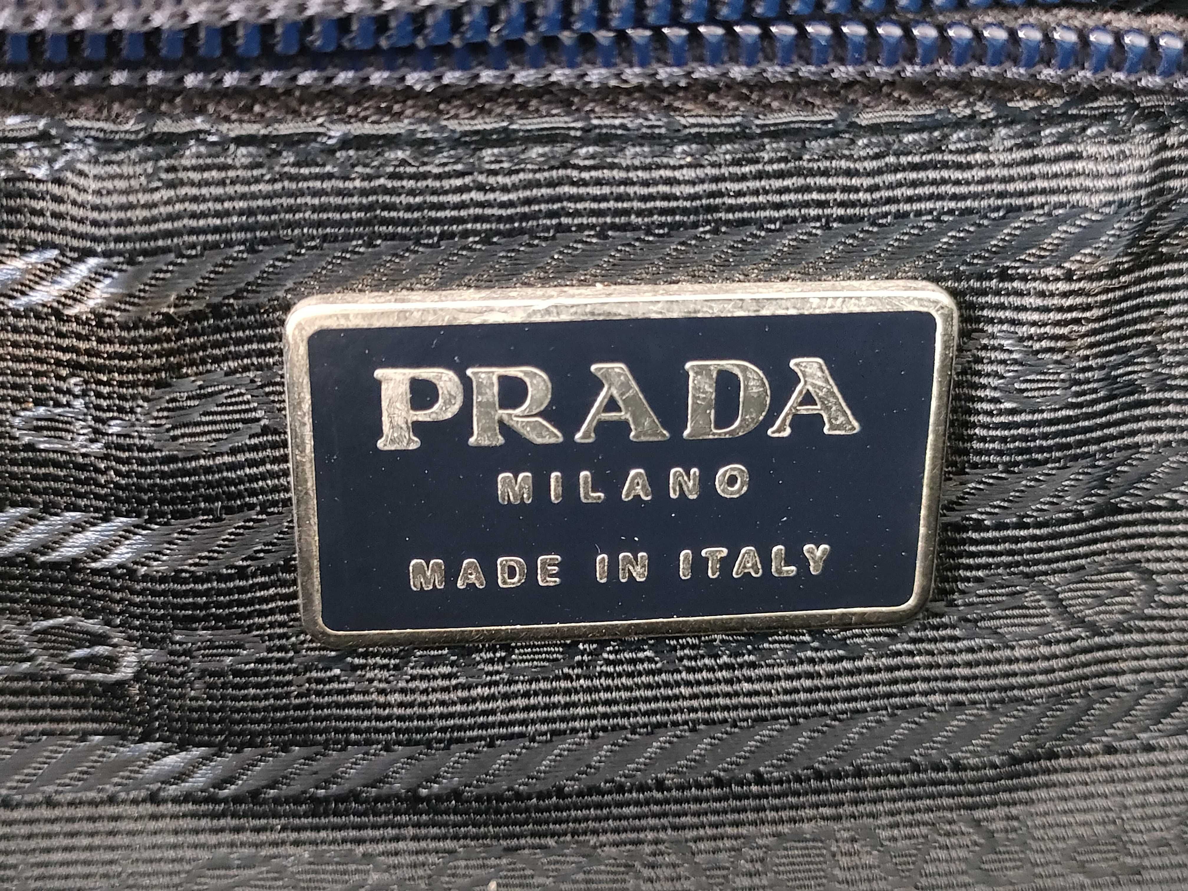 【水曜終了】(10709_0120)PRADA ナイロン トートバッグ 三角ロゴ 水色 ナイロン トートバッグ