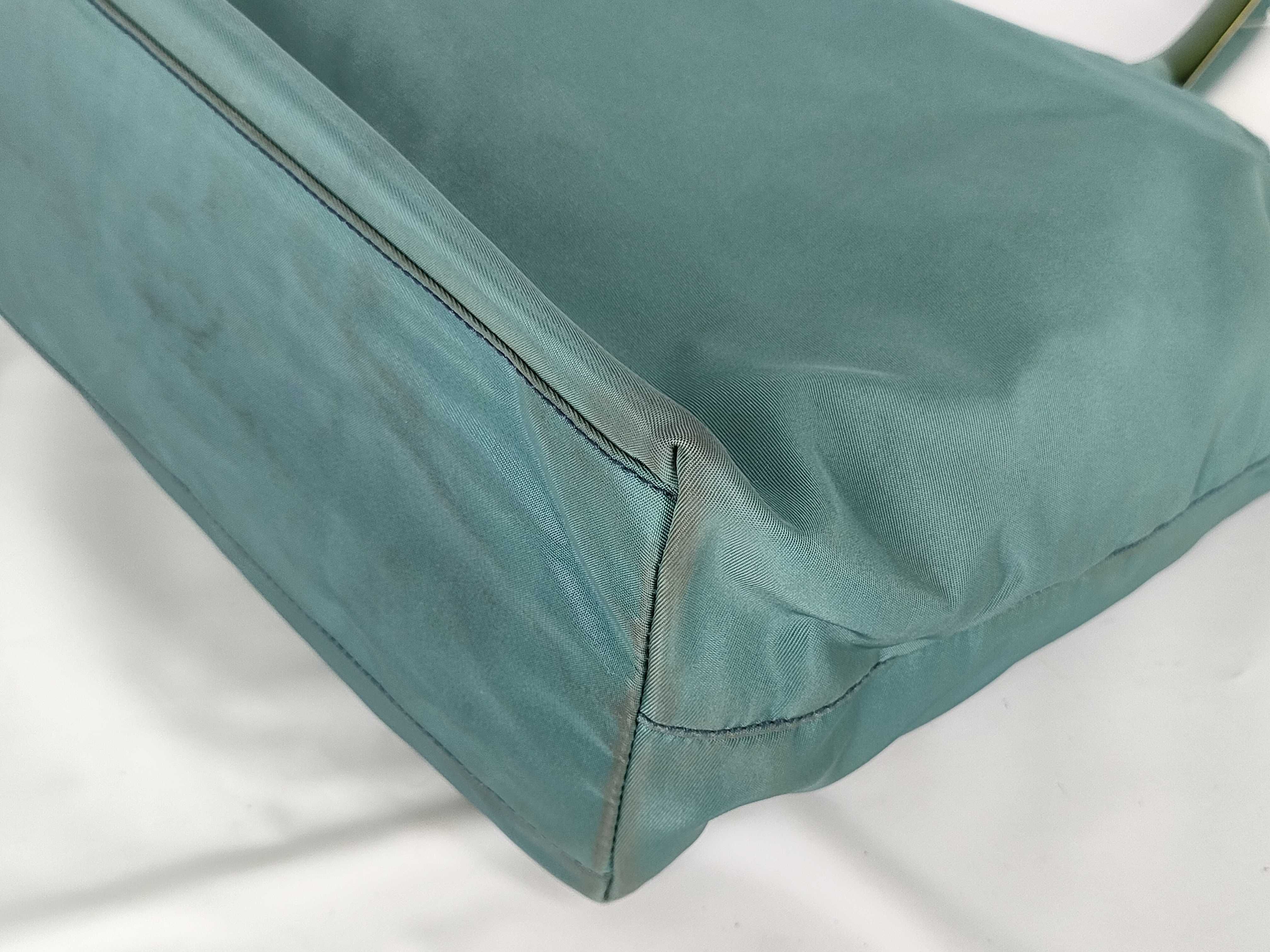 【水曜終了】(10709_0120)PRADA ナイロン トートバッグ 三角ロゴ 水色 ナイロン トートバッグ