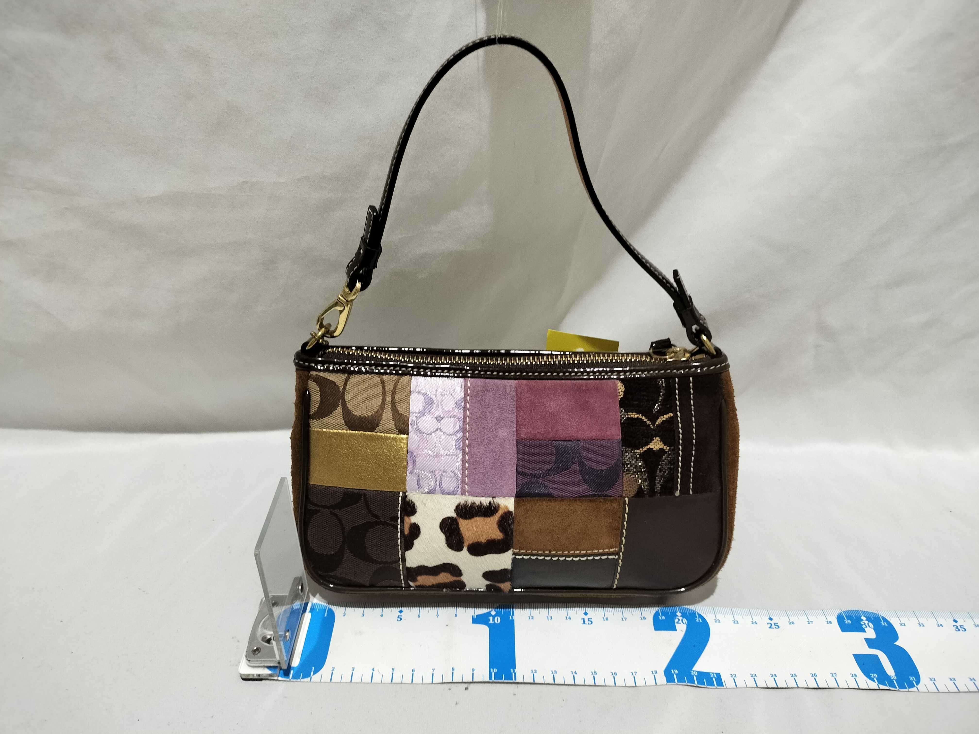 【水曜終了】(10698_0077)COACH シグネチャー キャンバス×レザー×ハラコ キルティング ワンショル 7071 ハンドバッグ