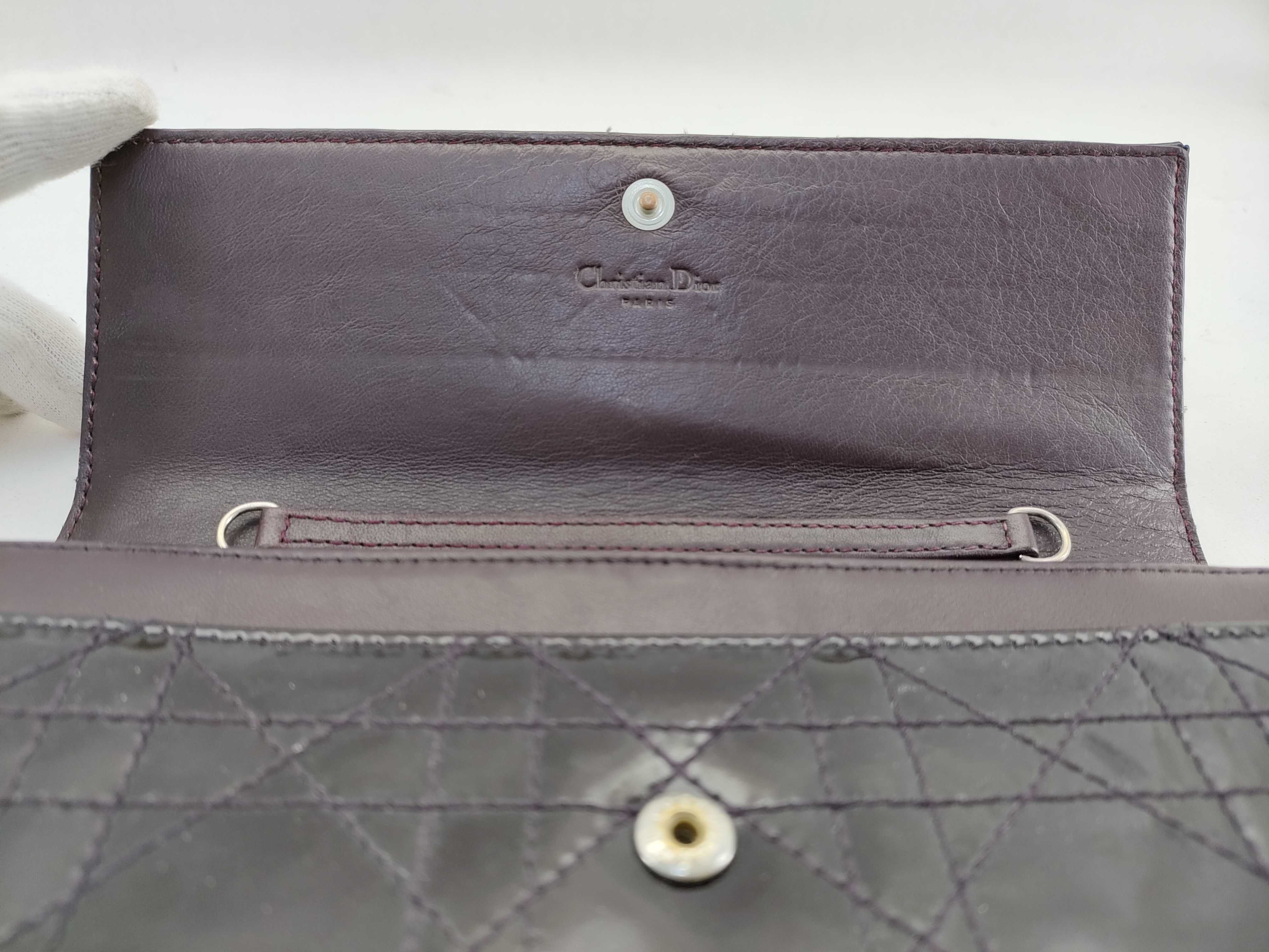 【水曜終了】(10700_0192)Dior レディディオール カナージュ エナメル財布 財布