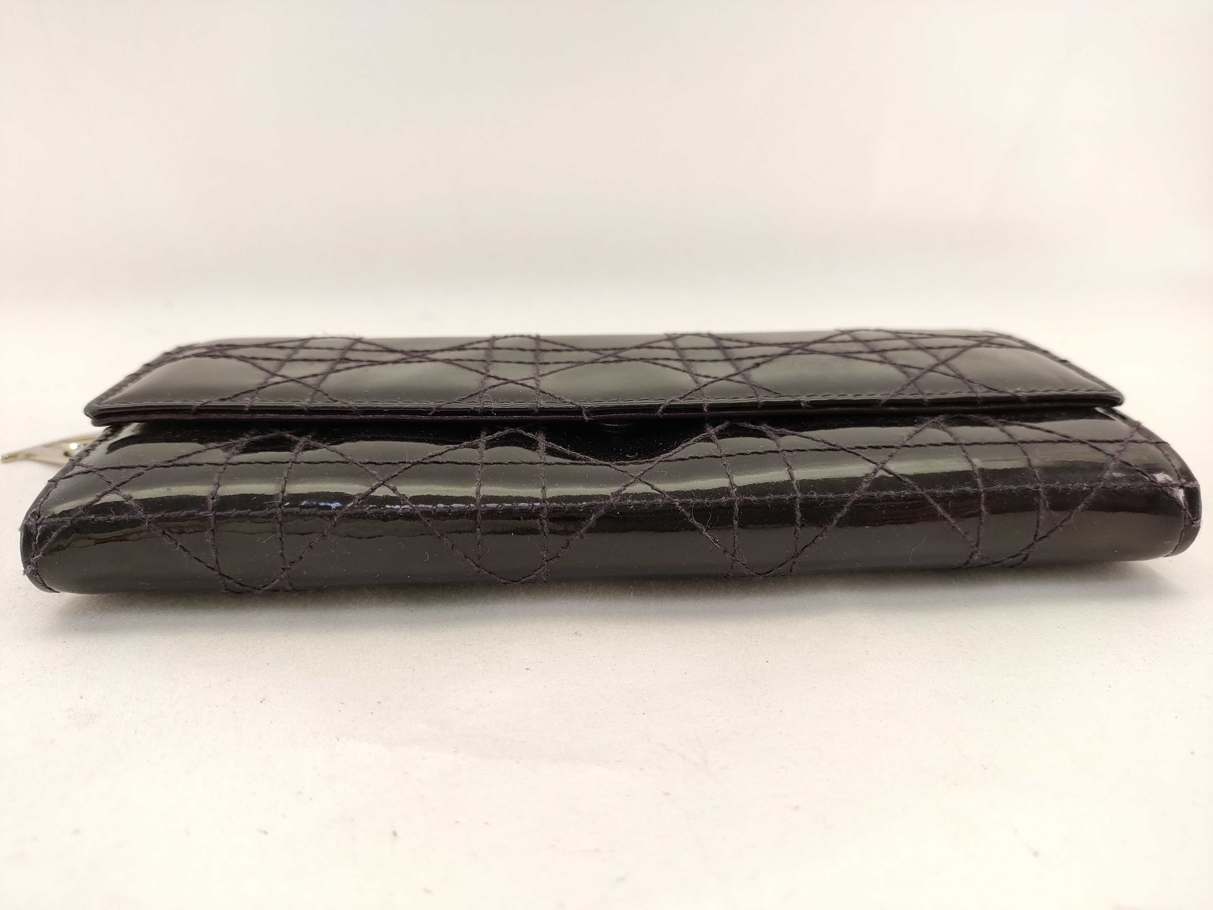 【水曜終了】(10700_0192)Dior レディディオール カナージュ エナメル財布 財布