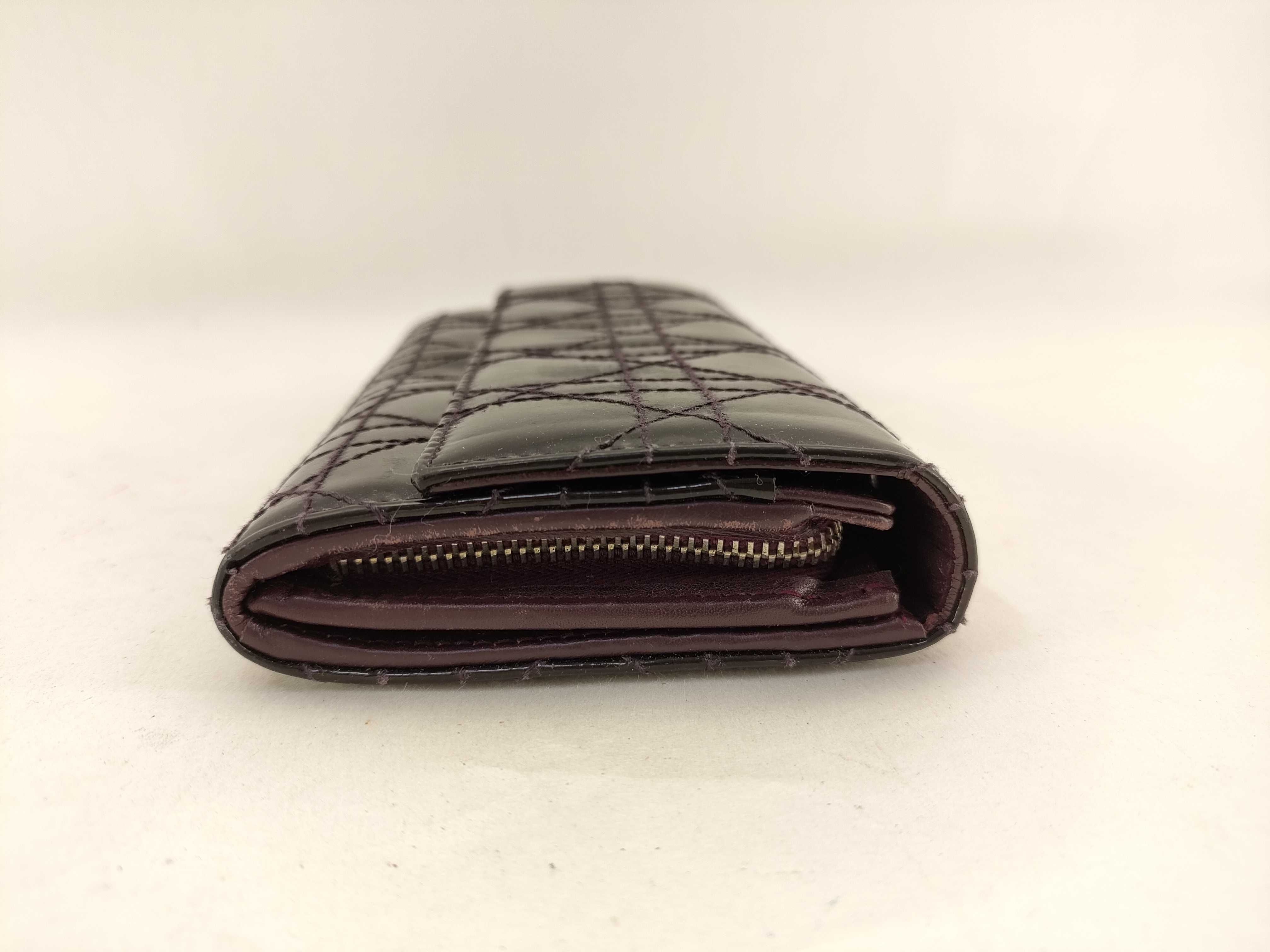 【水曜終了】(10700_0192)Dior レディディオール カナージュ エナメル財布 財布