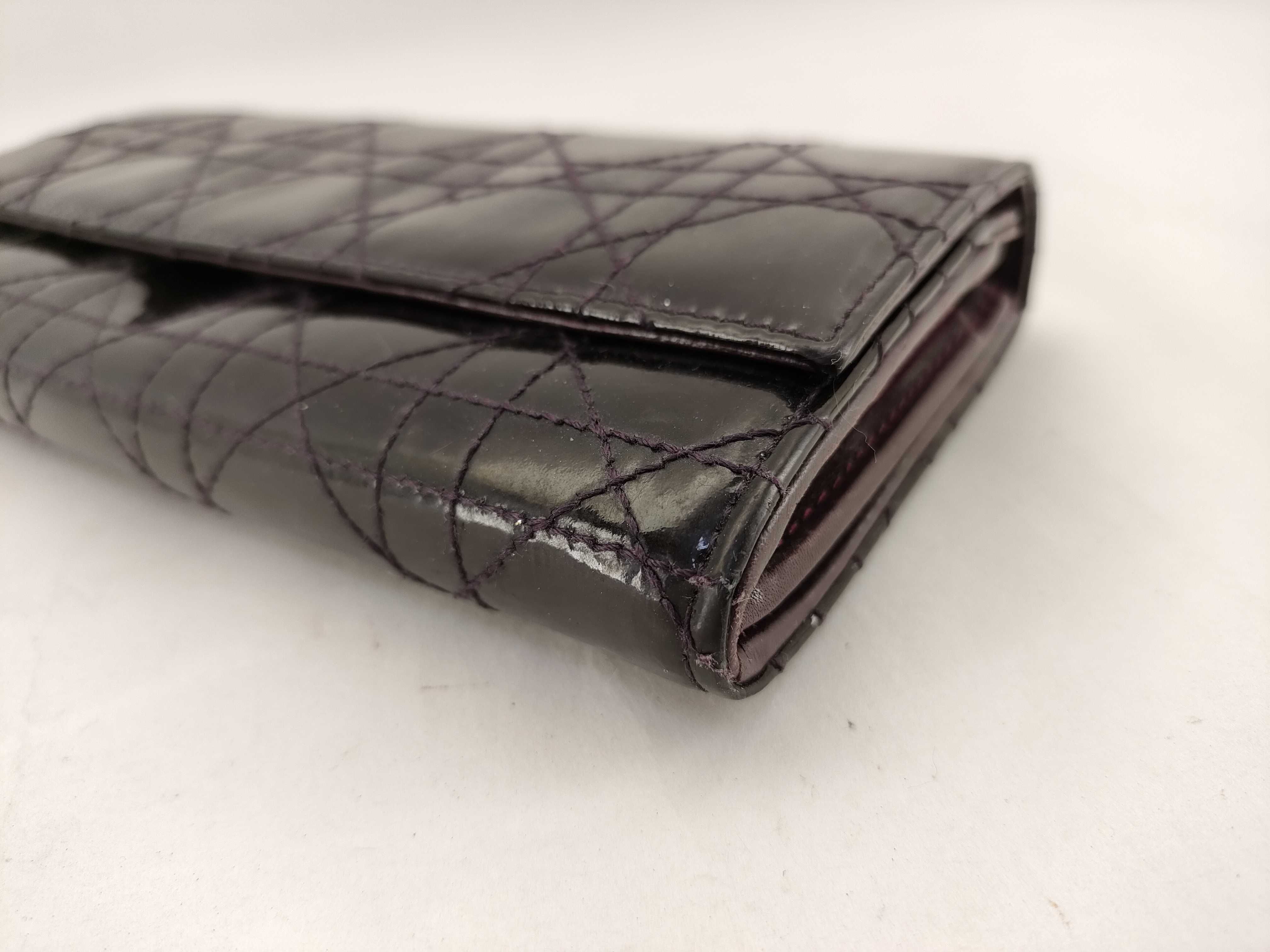 【水曜終了】(10700_0192)Dior レディディオール カナージュ エナメル財布 財布