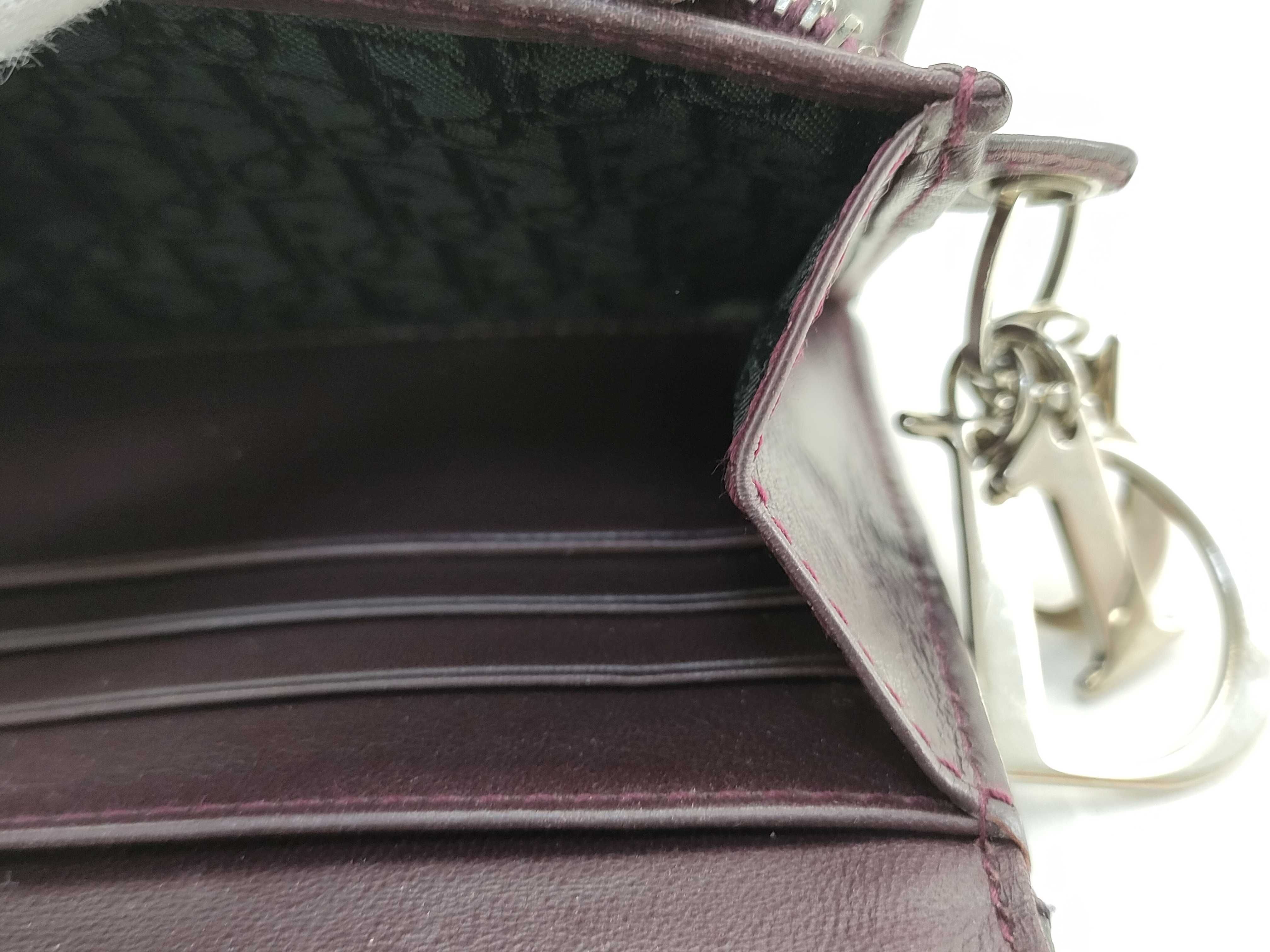 【水曜終了】(10700_0192)Dior レディディオール カナージュ エナメル財布 財布