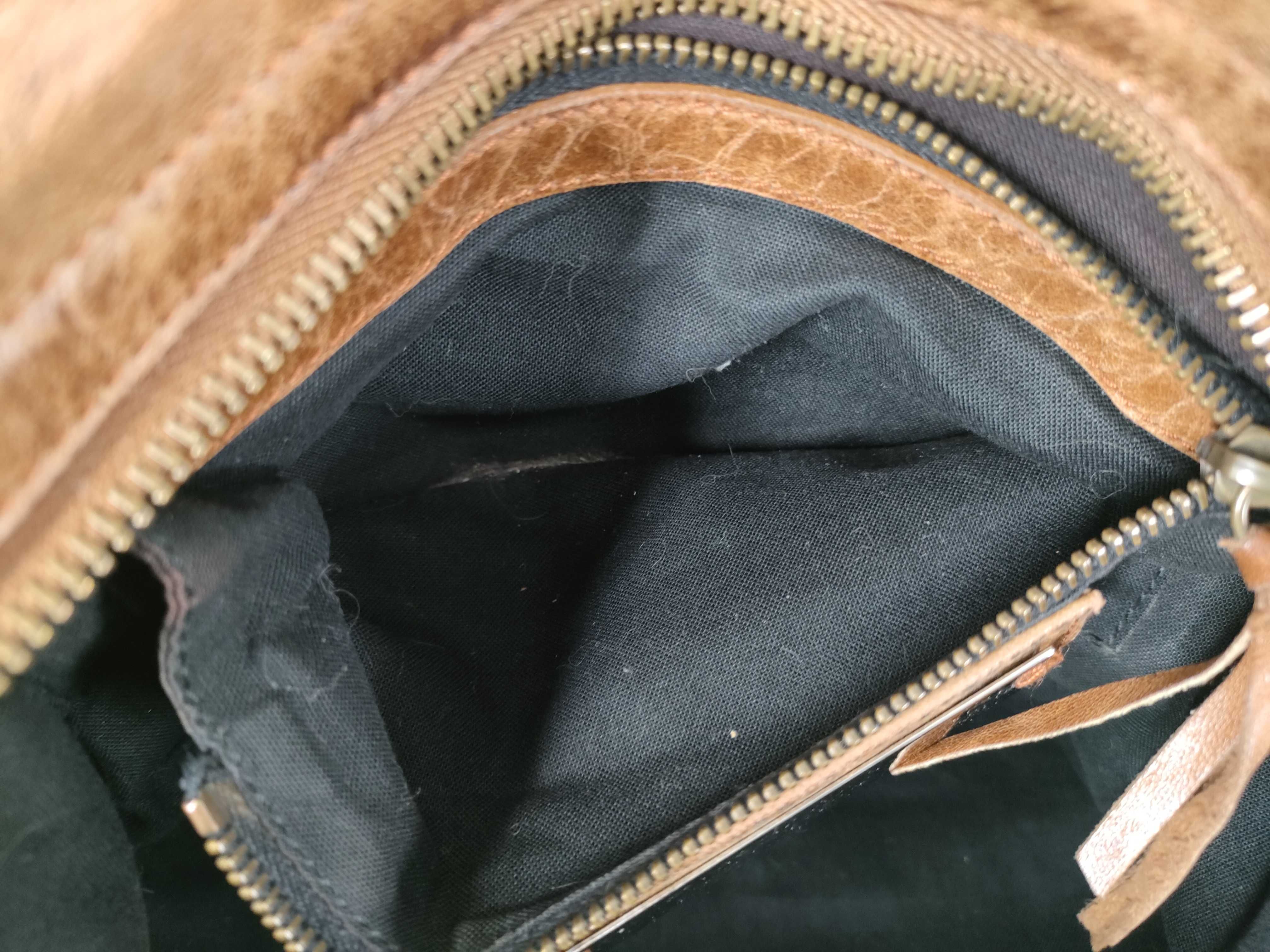 【水曜終了】(10699_0169)BALENCIAGA ザ・ジャイアントシティ レザー 2WAYハンドバッグ ブラウン 115748 ミラー付き ハンドバッグ