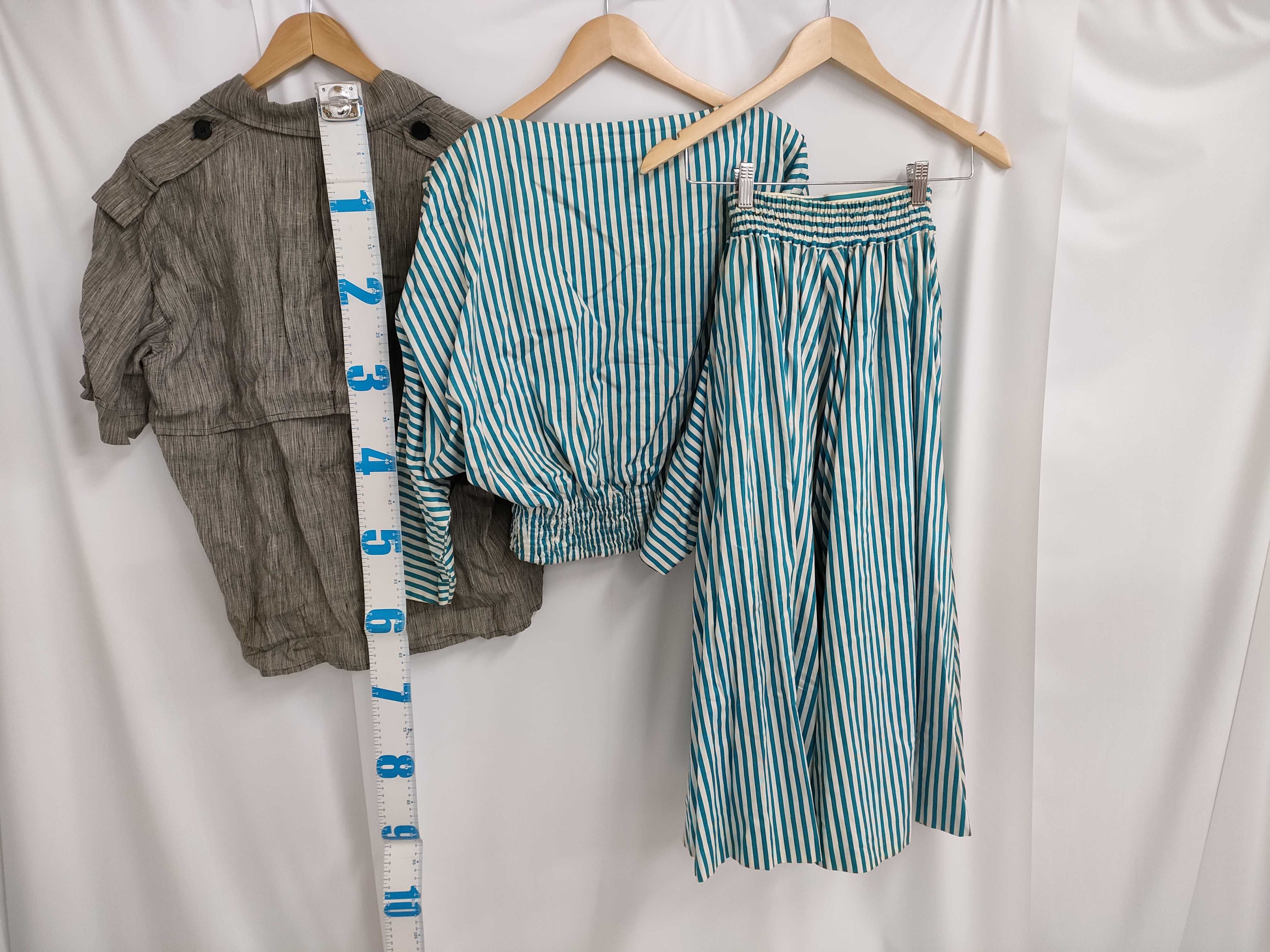 日曜終了(10743_0018)▼Yves Saint Laurent ジャケット シミ有/スカート/トップス