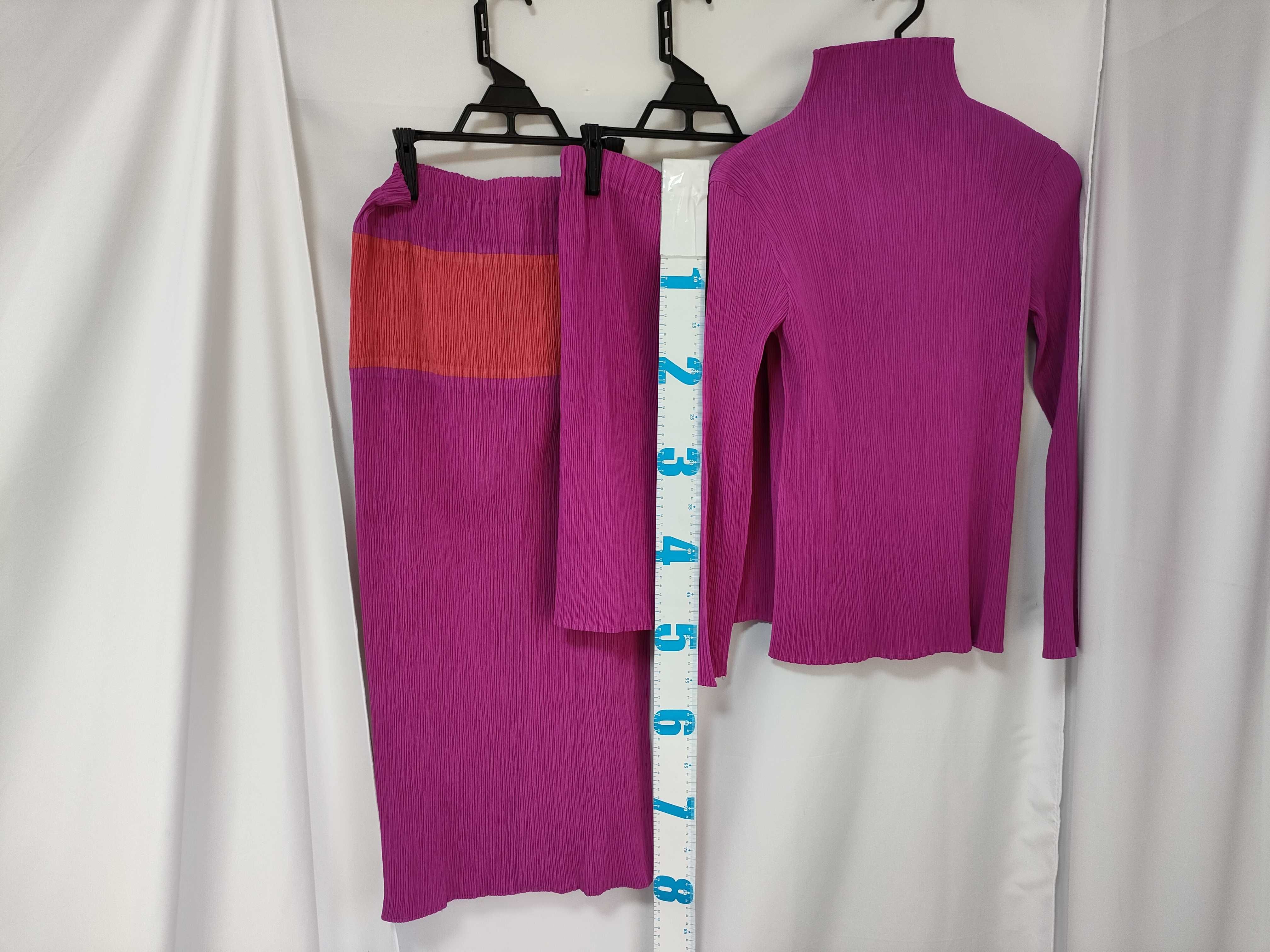 日曜終了(10743_0017)▼ISSEY MIYAKE イッセイミヤケ セットアップ 紫 その他アパレル