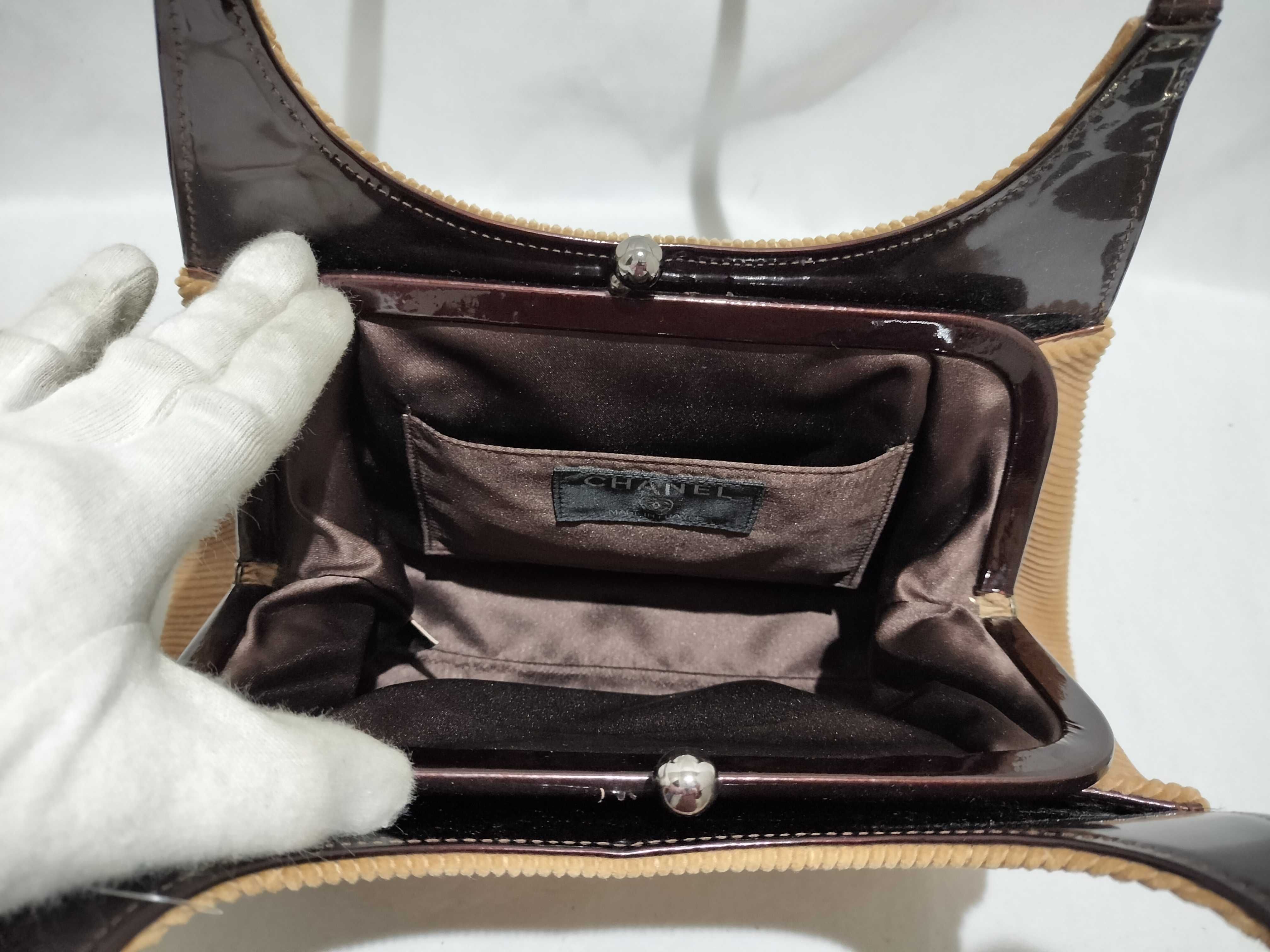 【水曜終了】(10707_0027)CHANEL チョコバー コーデュロイ/ココマーク/ショルダー ショルダーバッグ