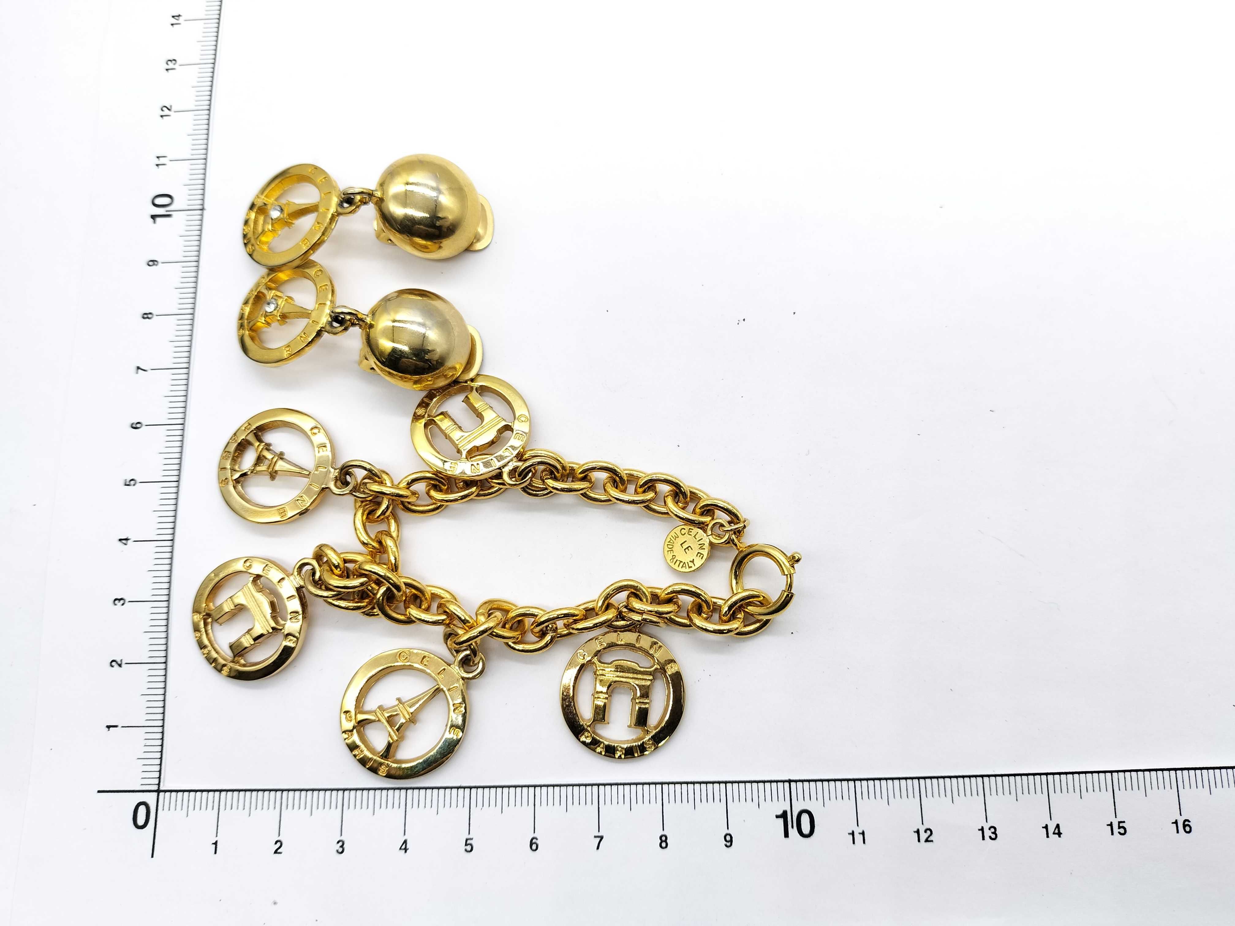 【水曜終了】(10700_0040)CELINE ブレスレット、イヤリング*2セット ブレスレット・バングル