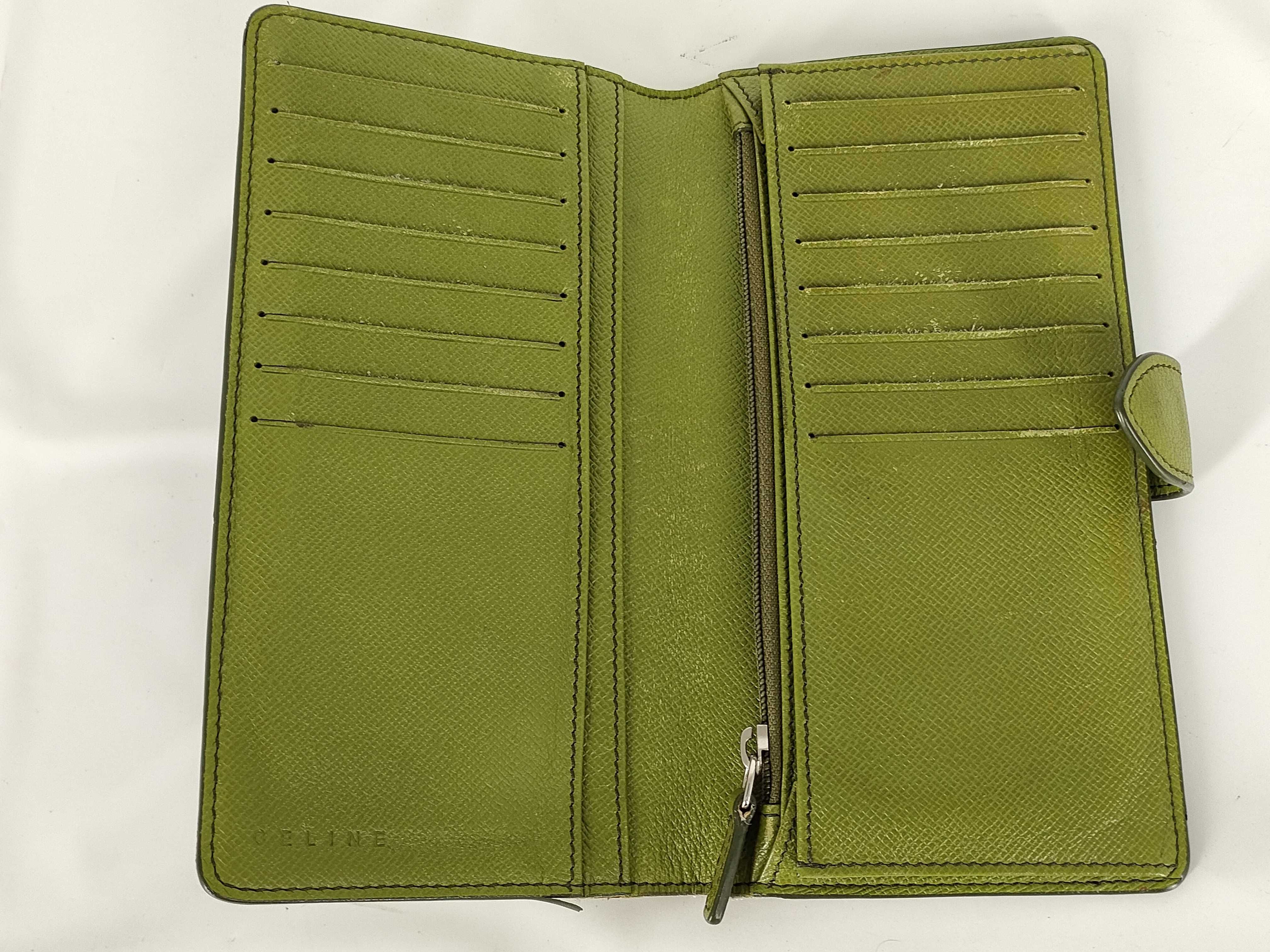 【水曜終了】(10709_0075)CELINE サルキー PVC 長財布 SC-ST-1008 グリーン 財布