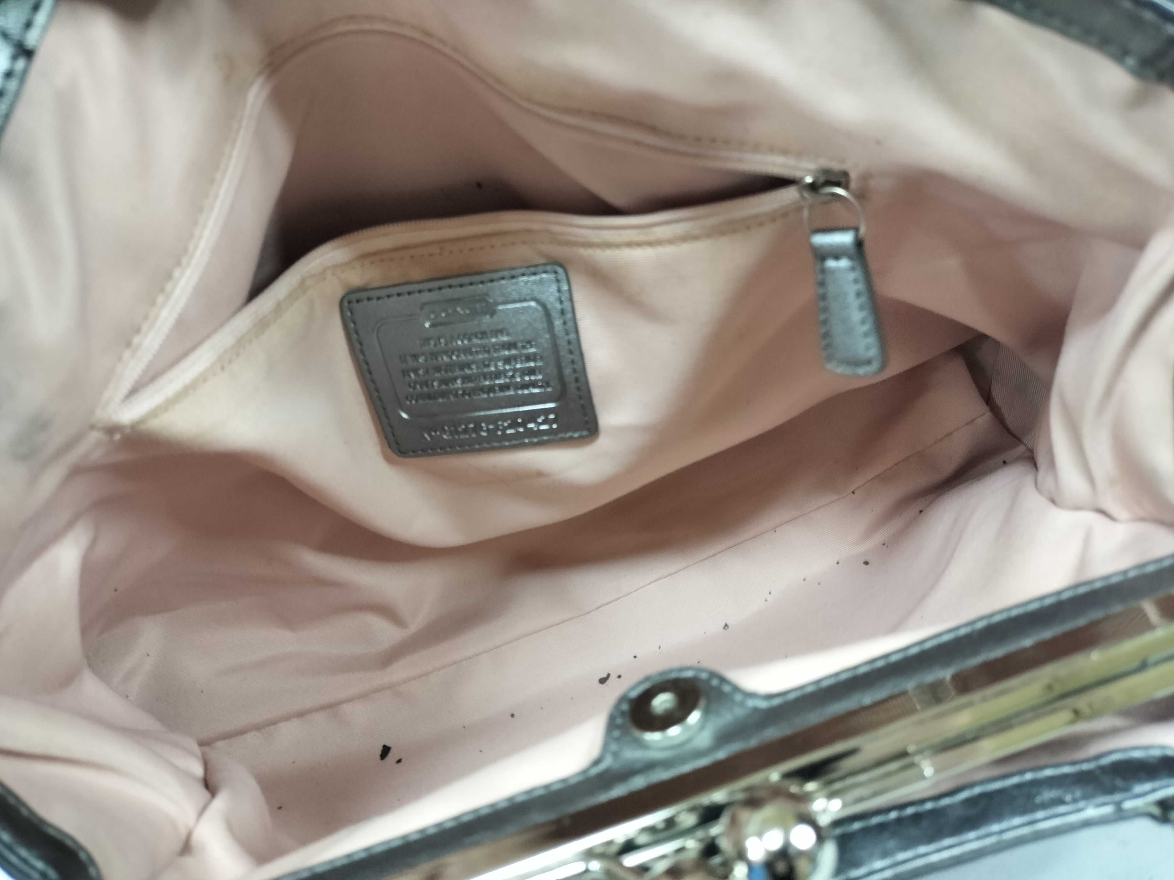 【水曜終了】(10699_0064)COACH シグネチャー F20427 ガマ口 ハンドバッグ トートバッグ