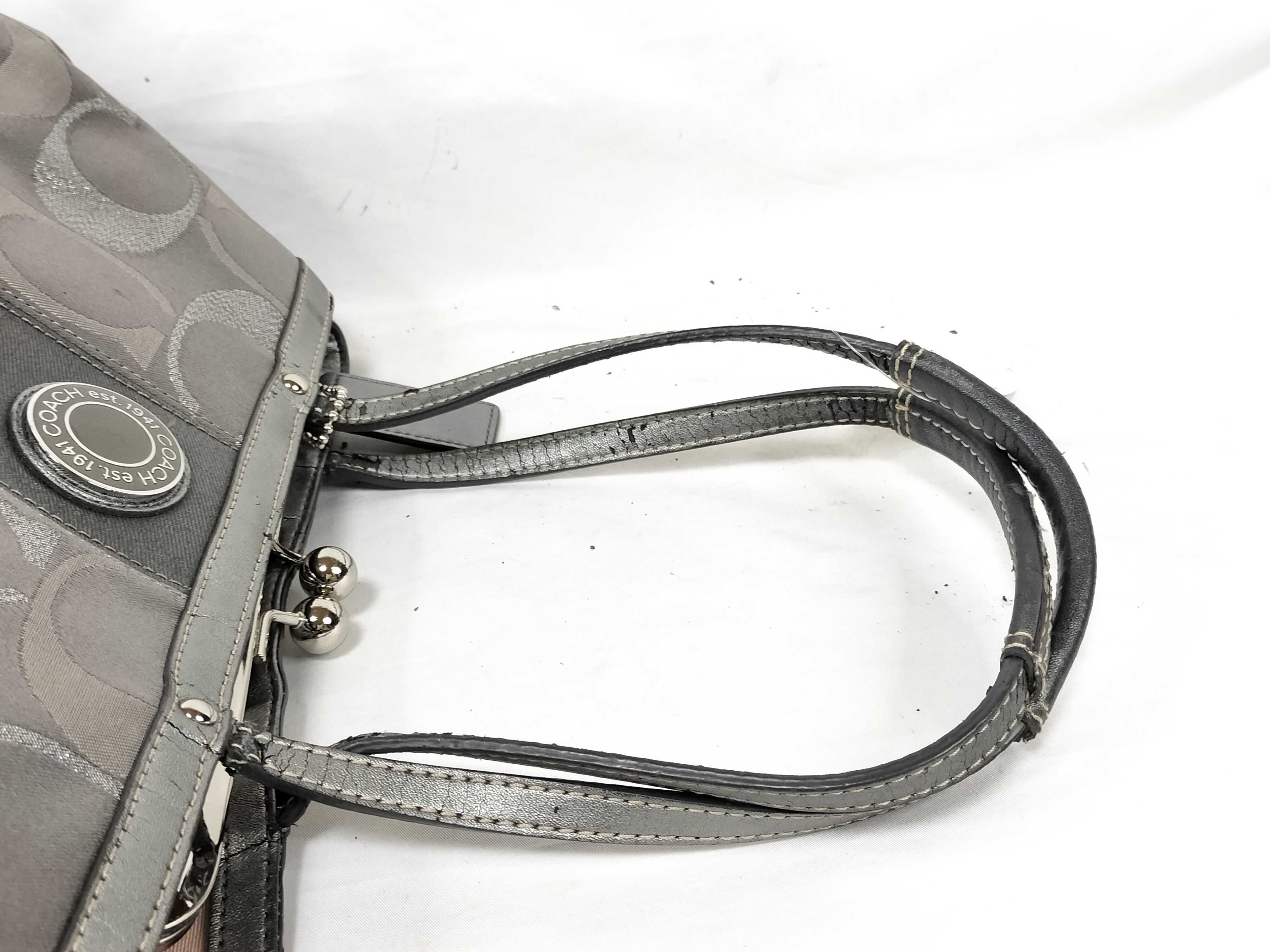 【水曜終了】(10699_0064)COACH シグネチャー F20427 ガマ口 ハンドバッグ トートバッグ