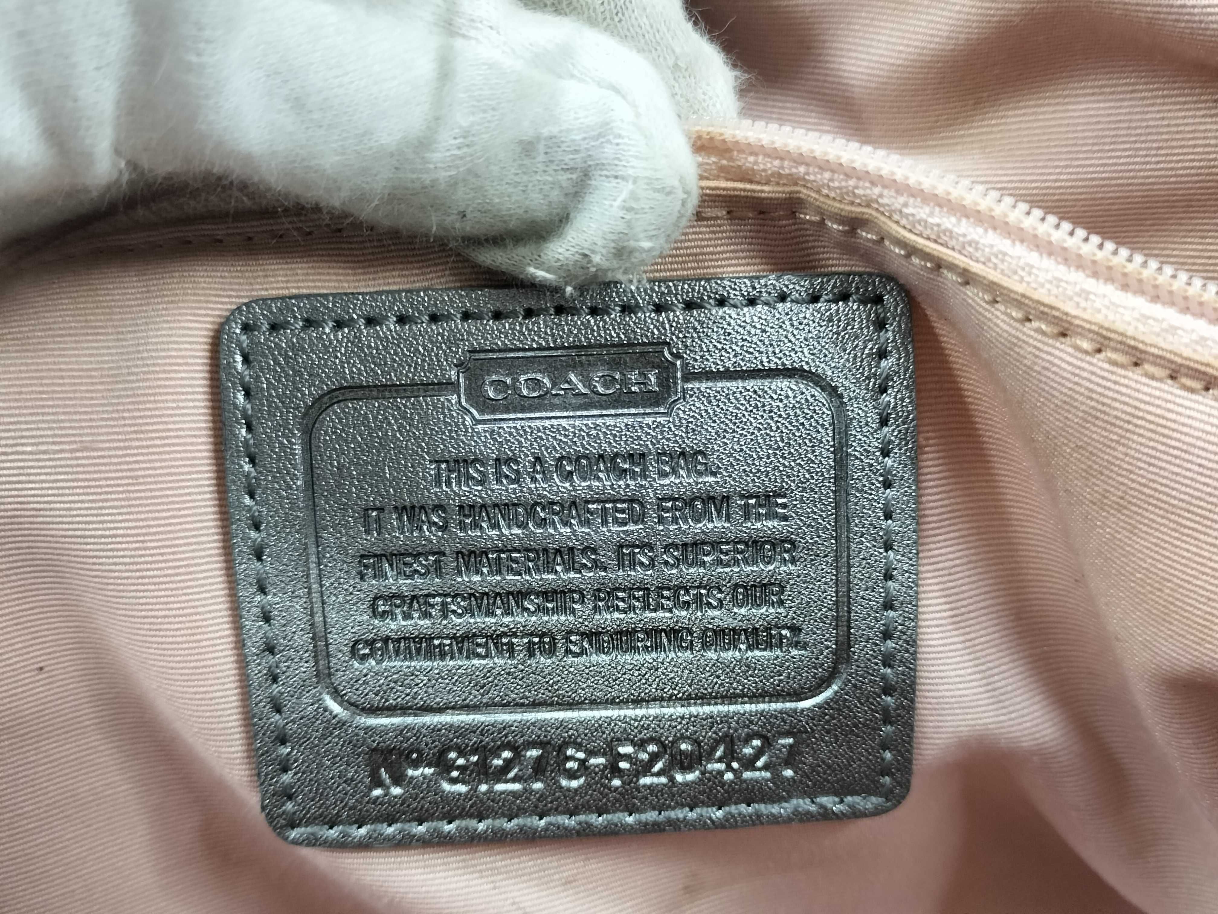 【水曜終了】(10699_0064)COACH シグネチャー F20427 ガマ口 ハンドバッグ トートバッグ