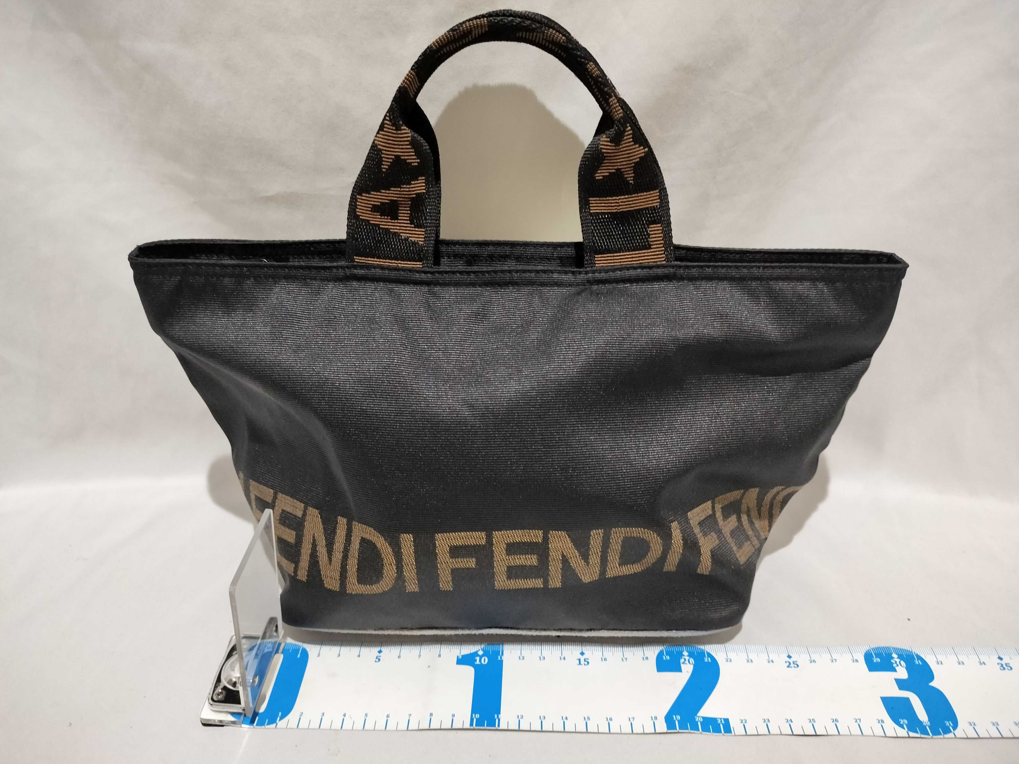 【水曜終了】(10698_0189)FENDI キャンバス ロゴトートバッグ ハンドバッグ