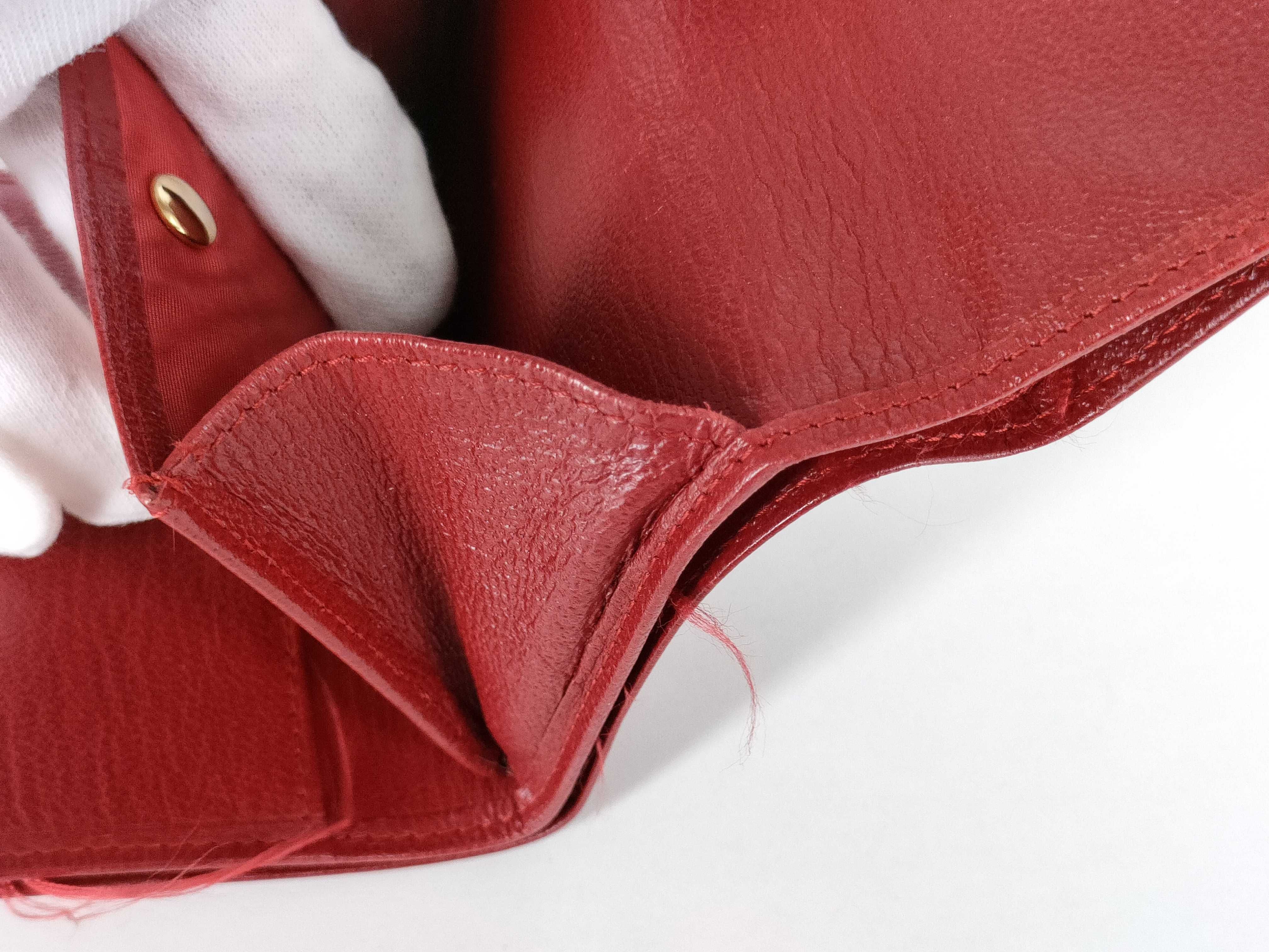 【水曜終了】(10707_0032)CHANEL ラムスキン 古銭入れ/名刺ケース 6番台 レッド ココマーク 財布