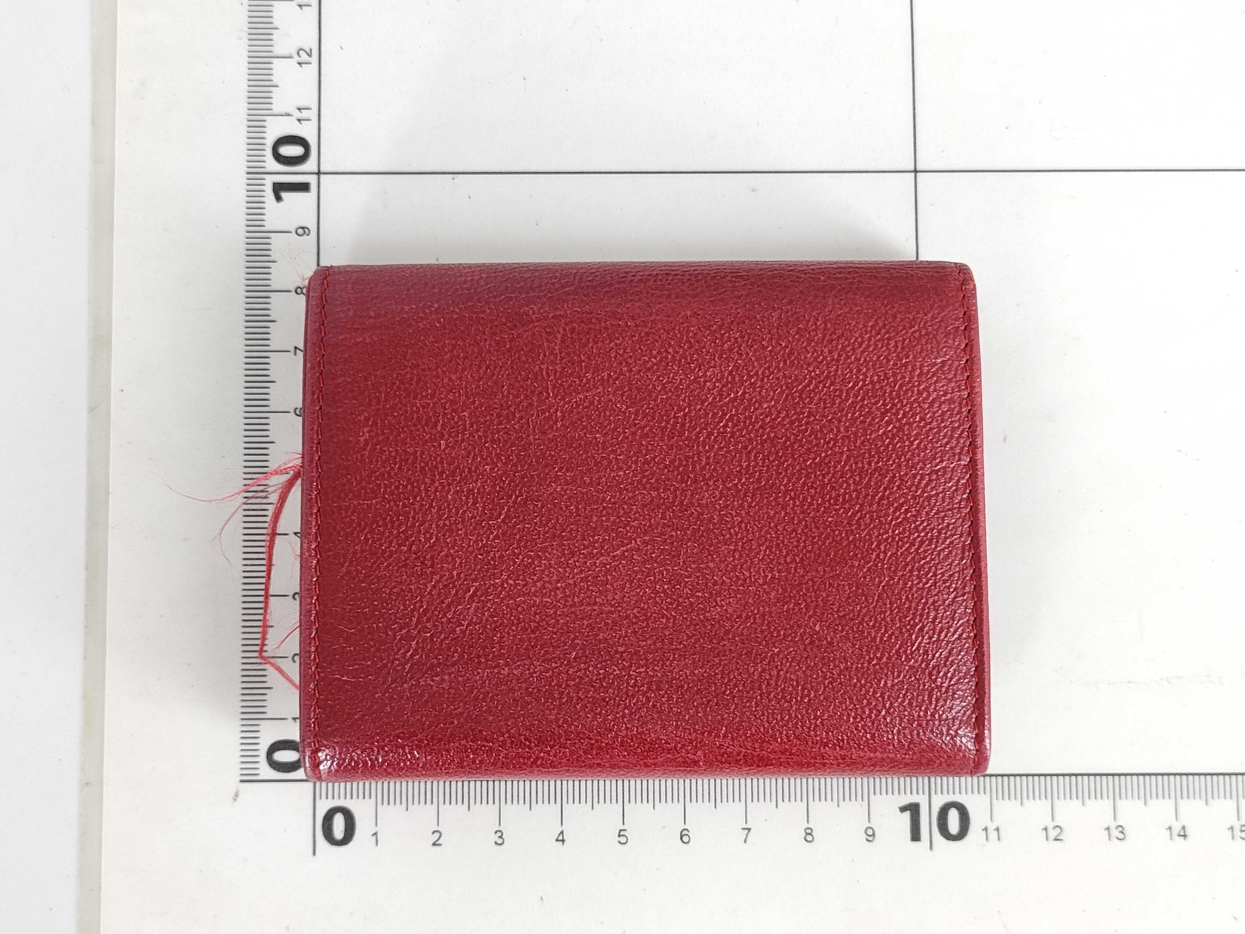 【水曜終了】(10707_0032)CHANEL ラムスキン 古銭入れ/名刺ケース 6番台 レッド ココマーク 財布