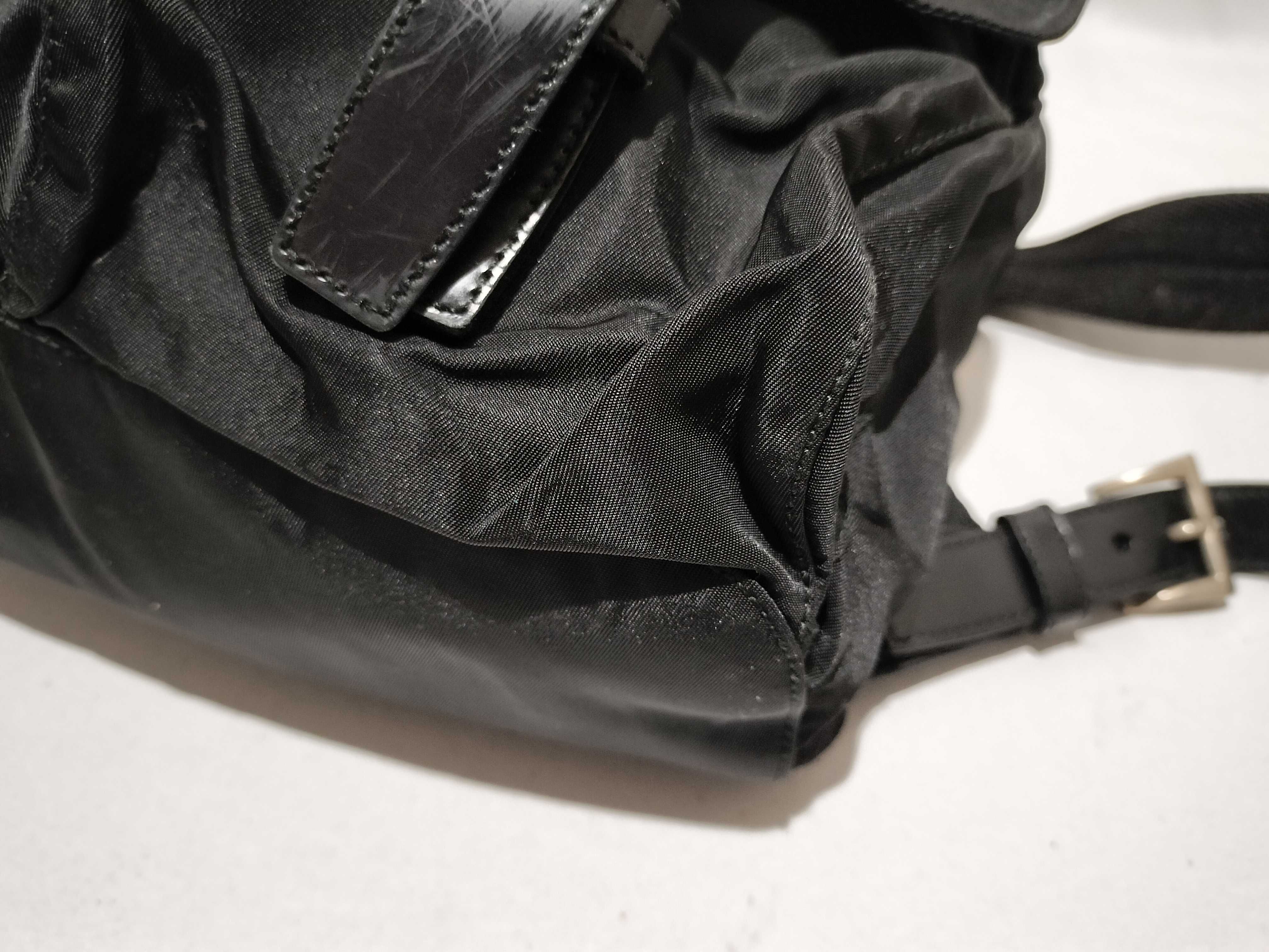 【水曜終了】(10709_0082)▼PRADA ナイロン リュック 三角プレート リュックサック