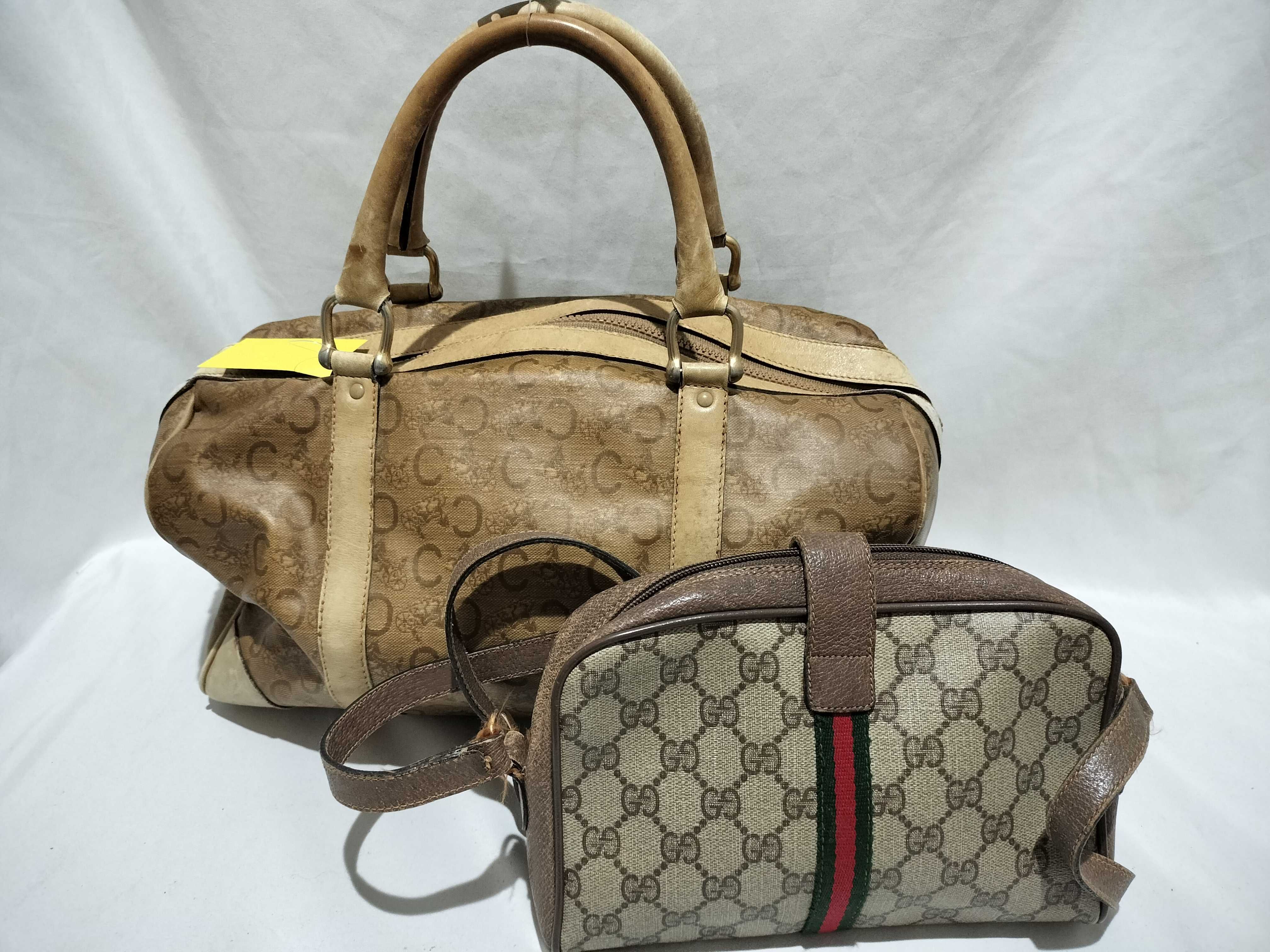 【水曜終了】(10702_0026)GUCCI GGスプリーム シェリー ショルダー/セリーヌ C馬車 ミニボストン 計2点 ショルダーバッグ