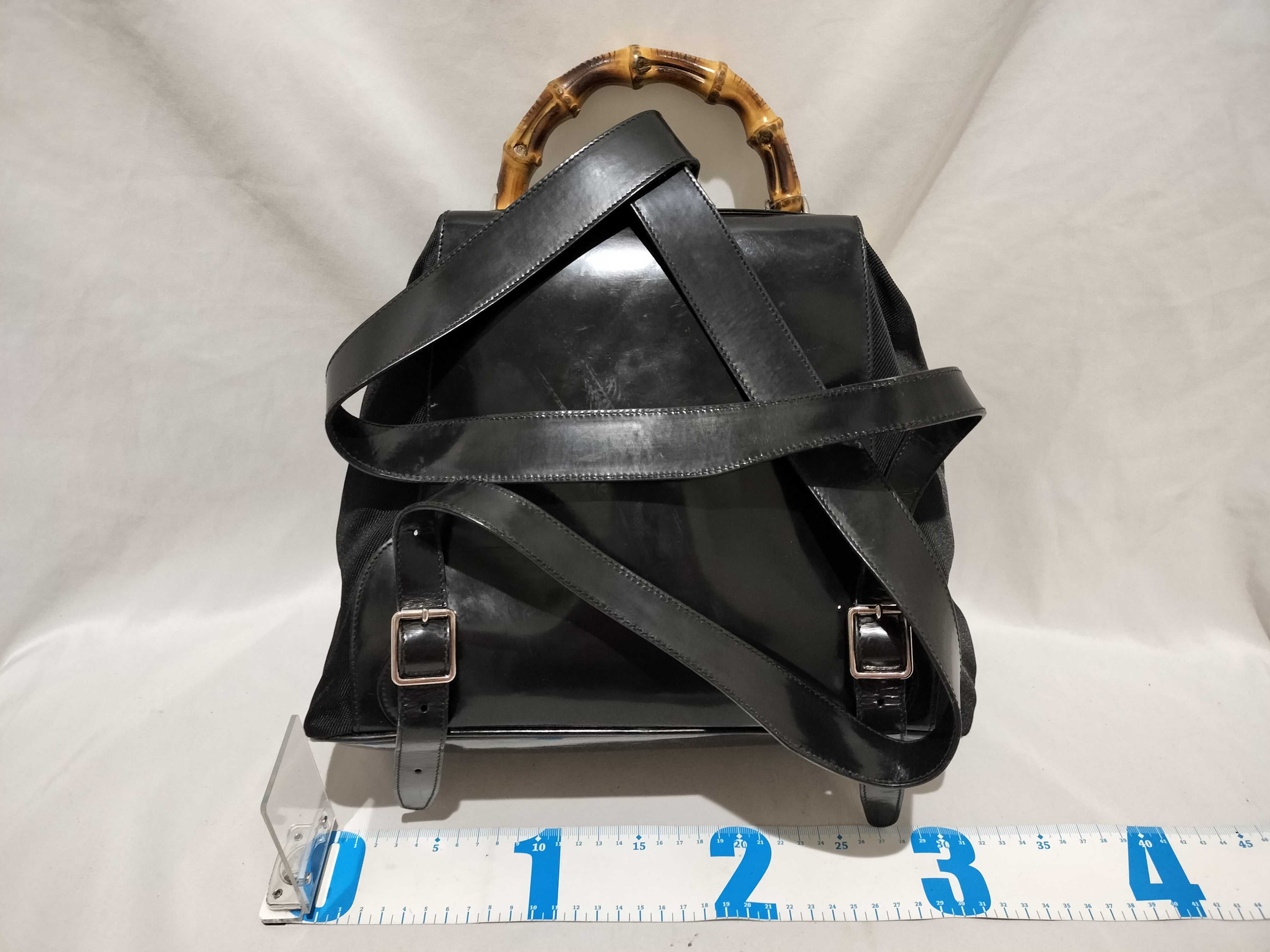 【水曜終了】(10709_0002)▼GUCCI バンブー リュック レザー リュックサック