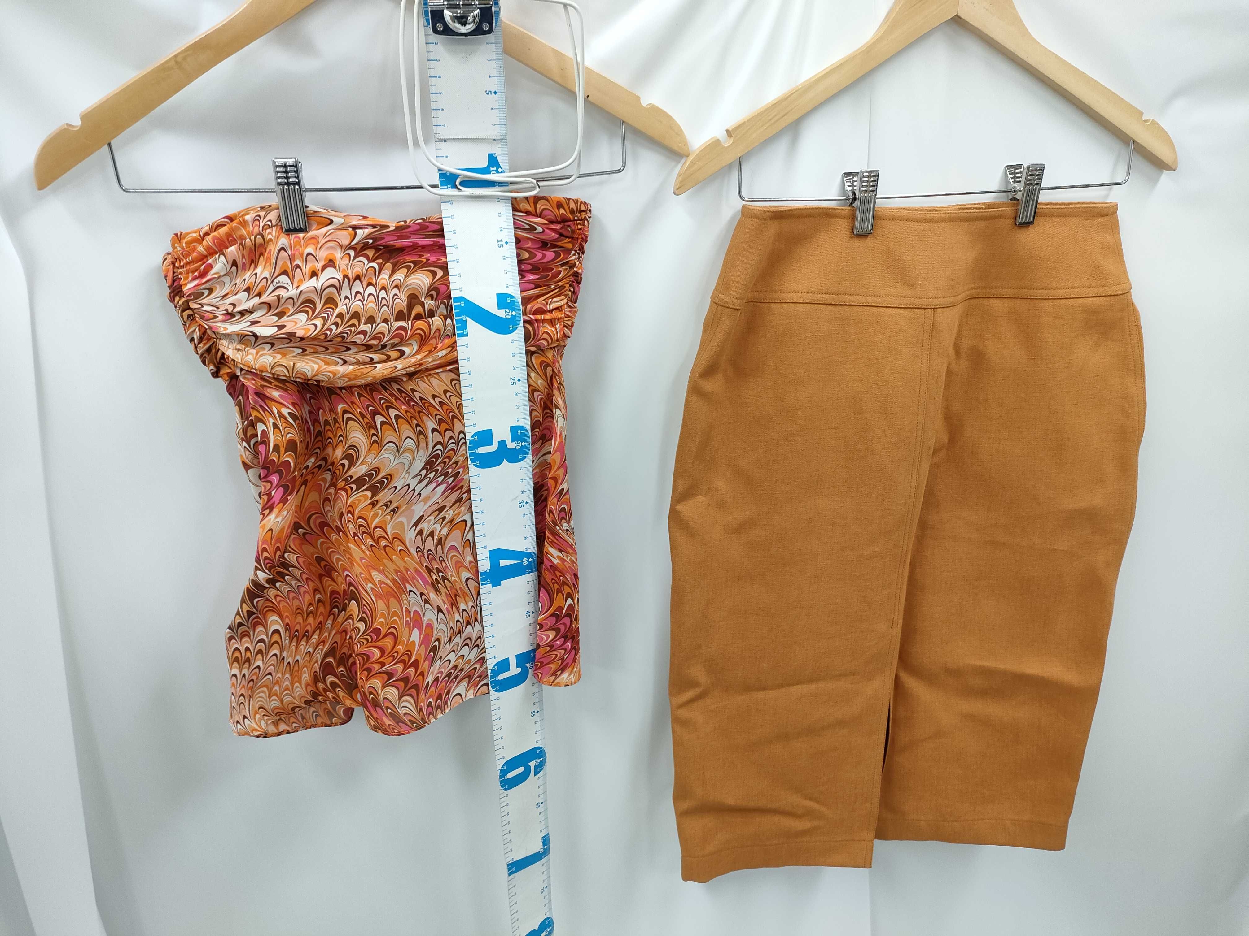 日曜終了(10743_0025)▼CELINE リネン スカートタグ付 トップス2点