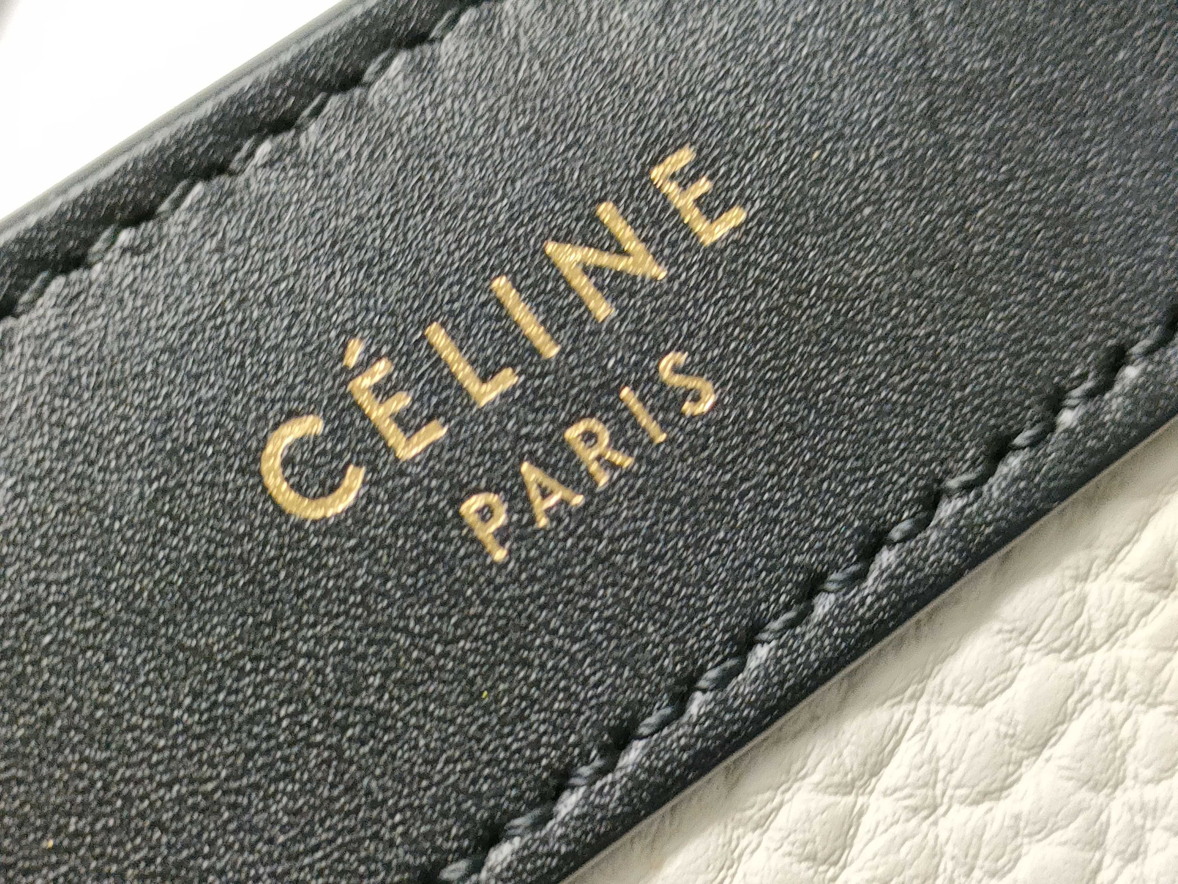【水曜終了】(10827_0029)CELINE バイカラー ブラック×ホワイト ハンドバッグ