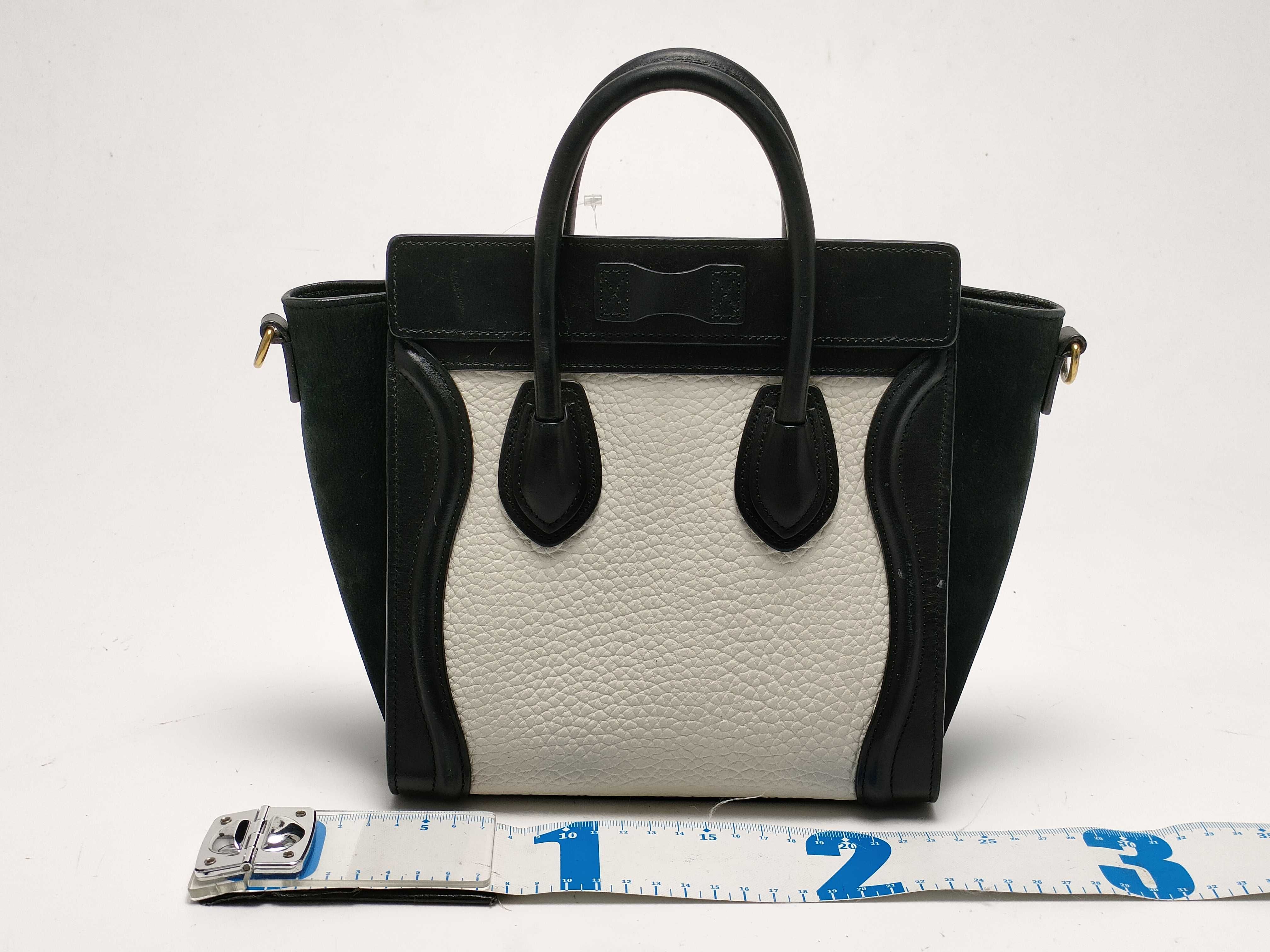 【水曜終了】(10827_0029)CELINE バイカラー ブラック×ホワイト ハンドバッグ