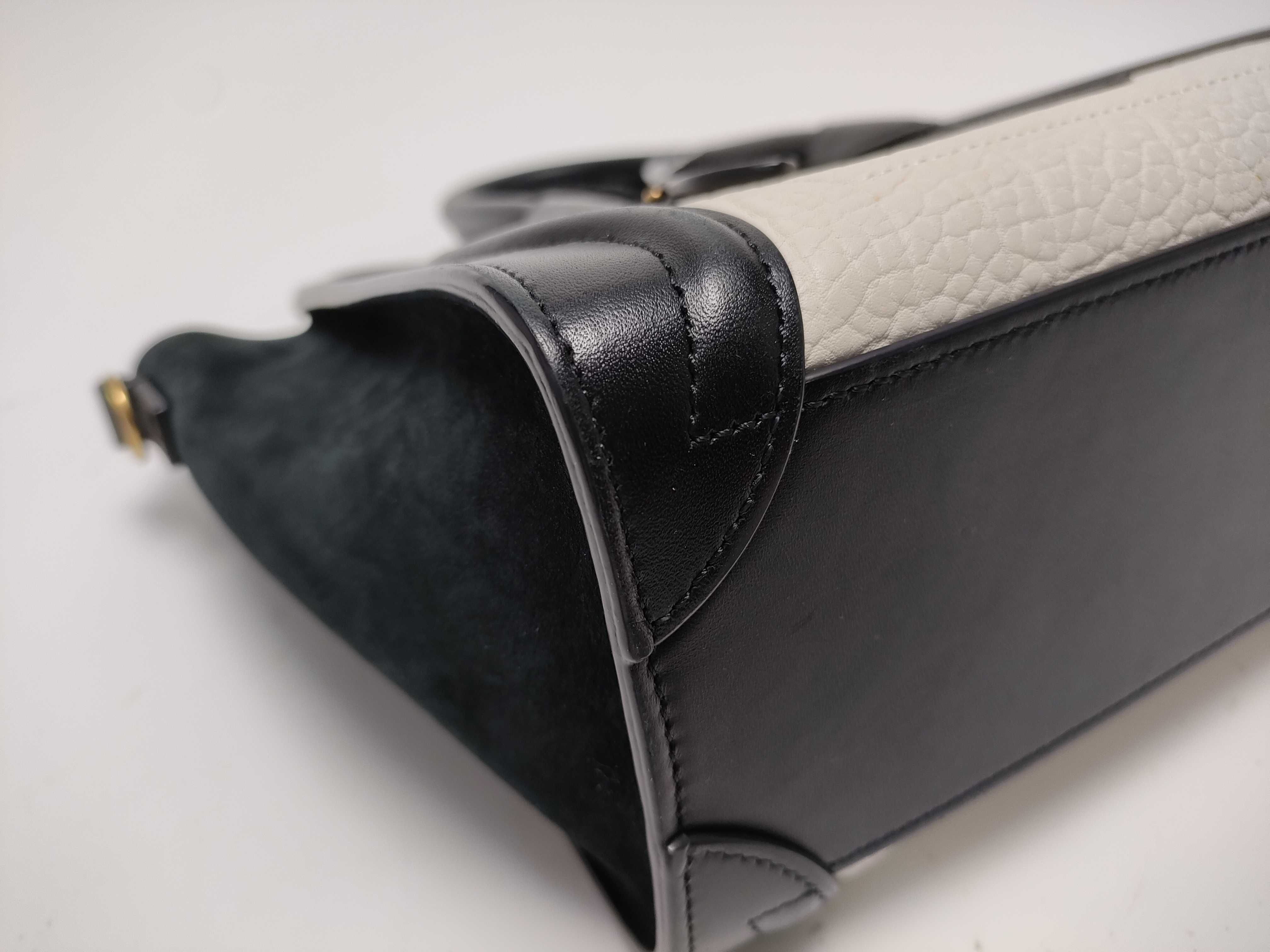 【水曜終了】(10827_0029)CELINE バイカラー ブラック×ホワイト ハンドバッグ