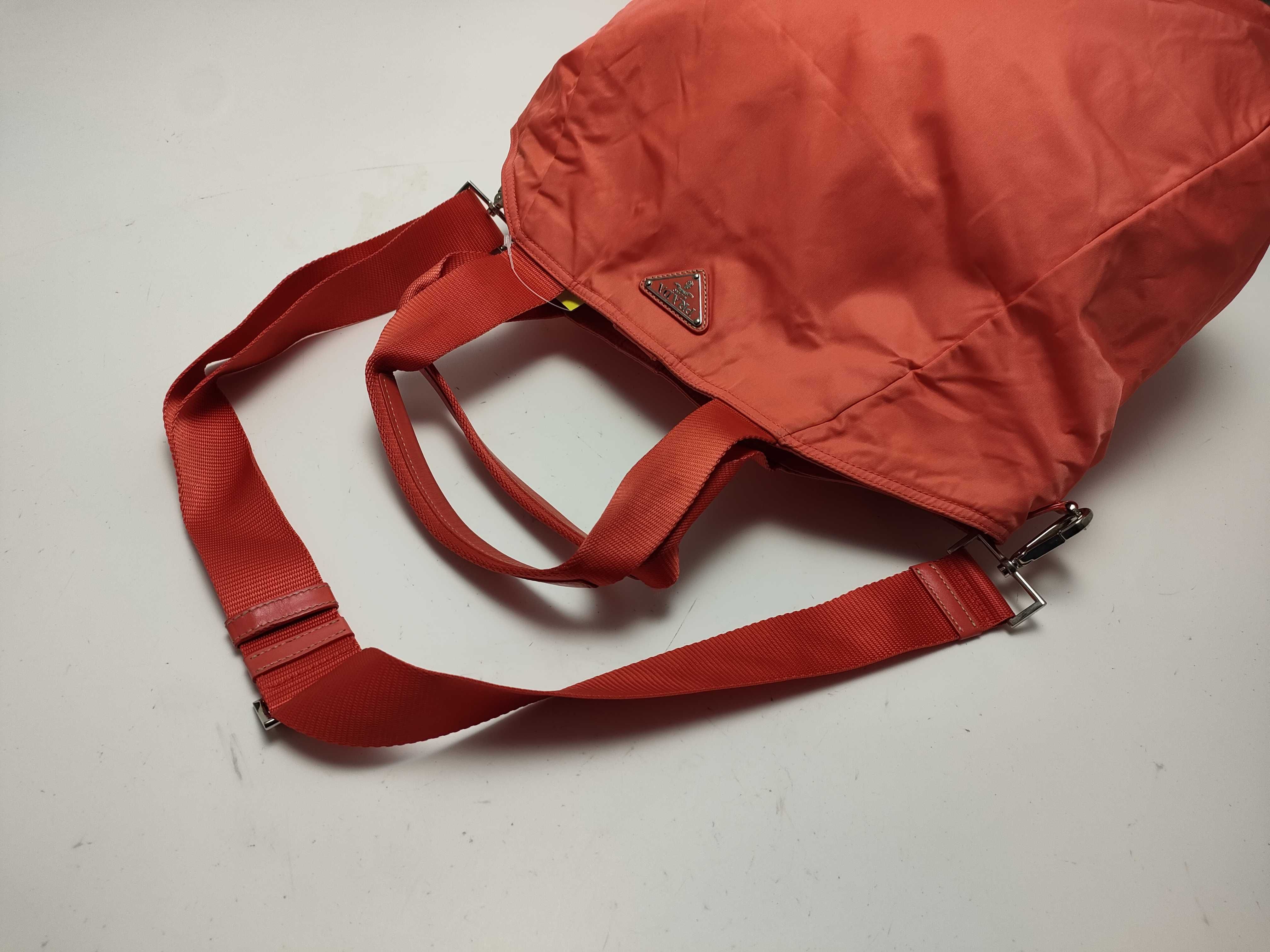 【水曜終了】(10827_0040)▼PRADA ナイロン 三角プレート トート ピンク トートバッグ