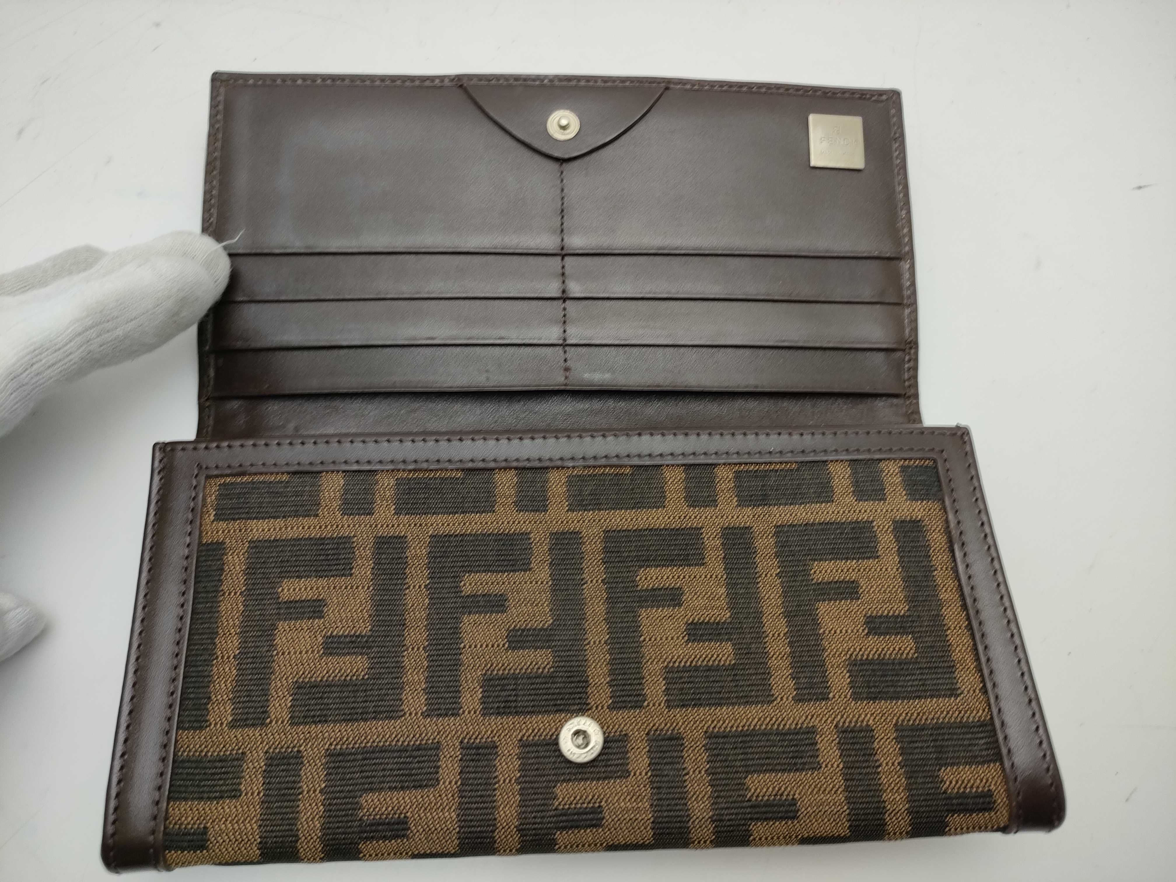 【水曜終了】(10827_0069)FENDI ズッカ柄 ズッカ キャンバス 長財布 財布