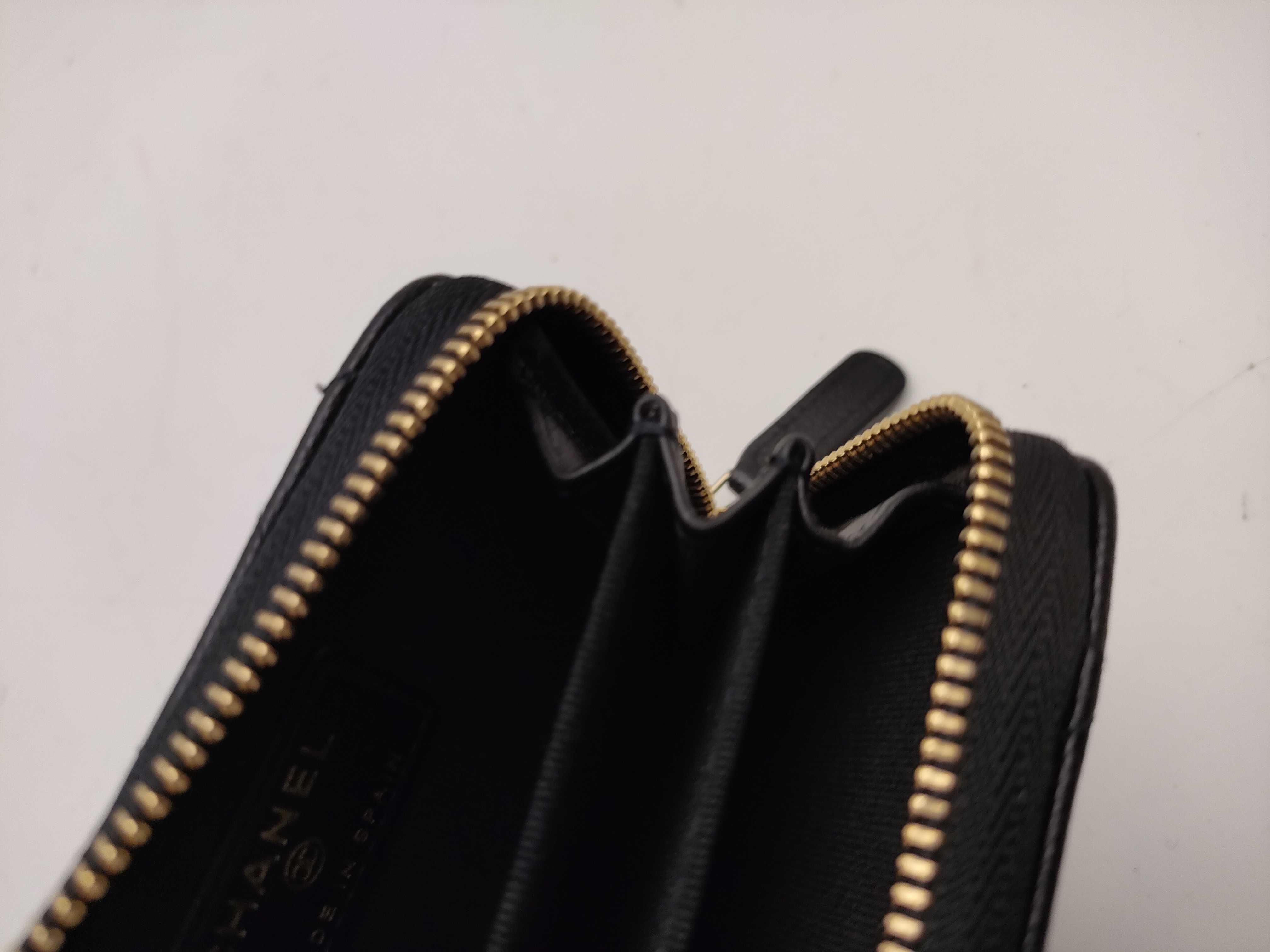 【水曜終了】(10814_0044)CHANEL キャビアスキン コンパクトウォレット ラウンドジップ 財布