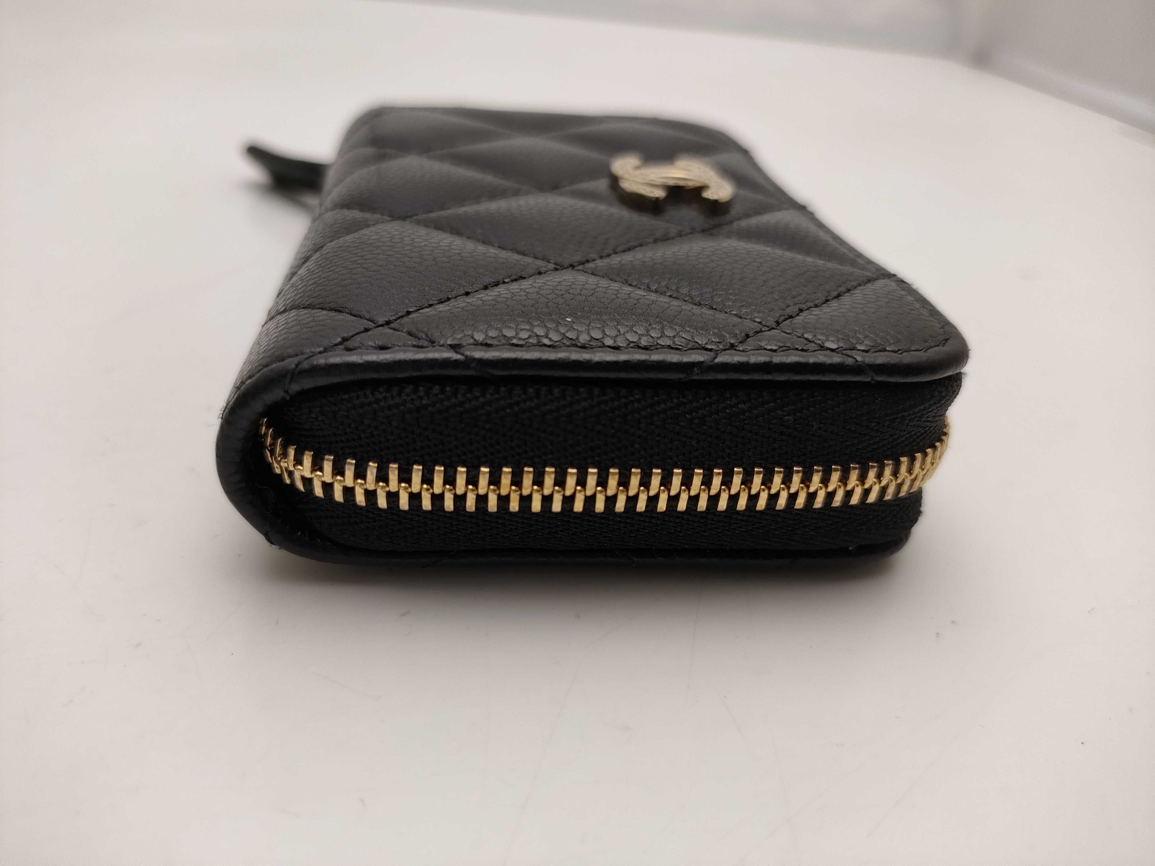 【水曜終了】(10814_0044)CHANEL キャビアスキン コンパクトウォレット ラウンドジップ 財布