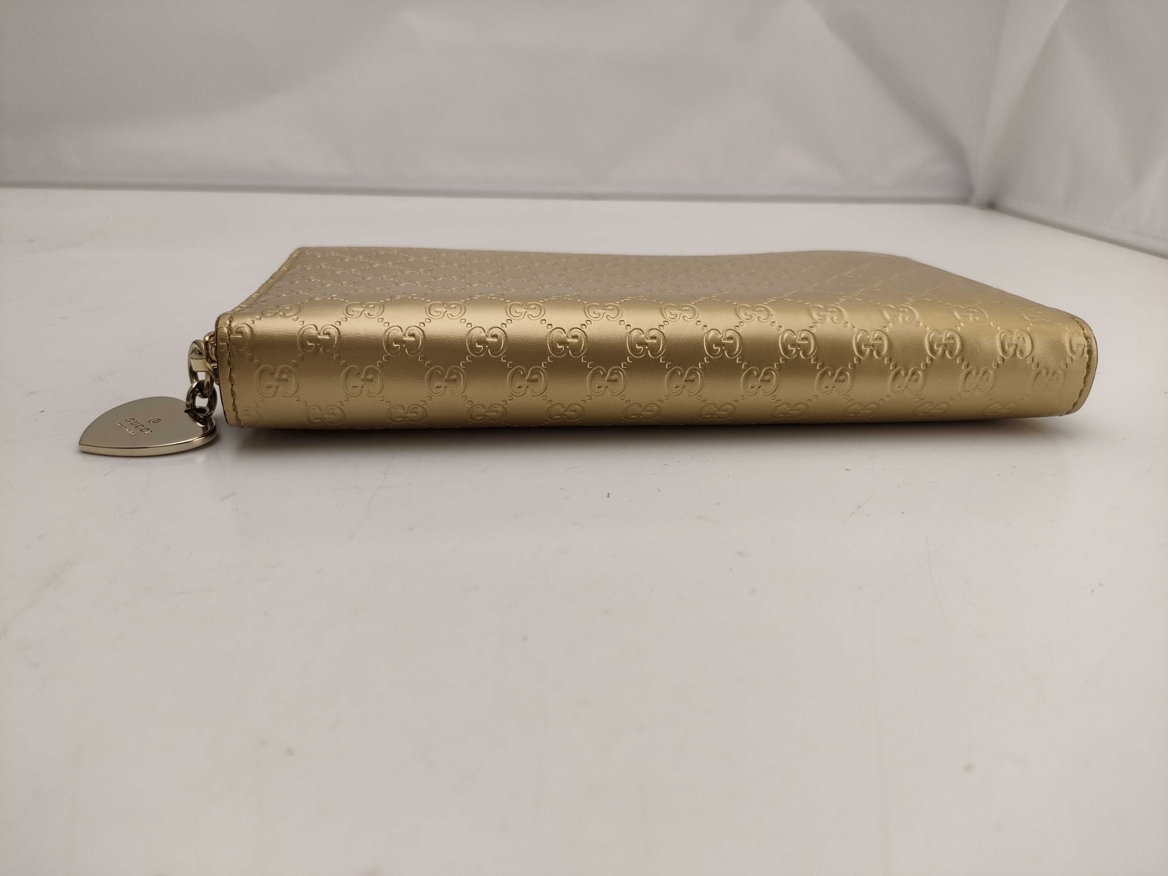 【水曜終了】(10827_0018)GUCCI グッチシマ マイクロシマ ラウンドジップ ゴールド 財布