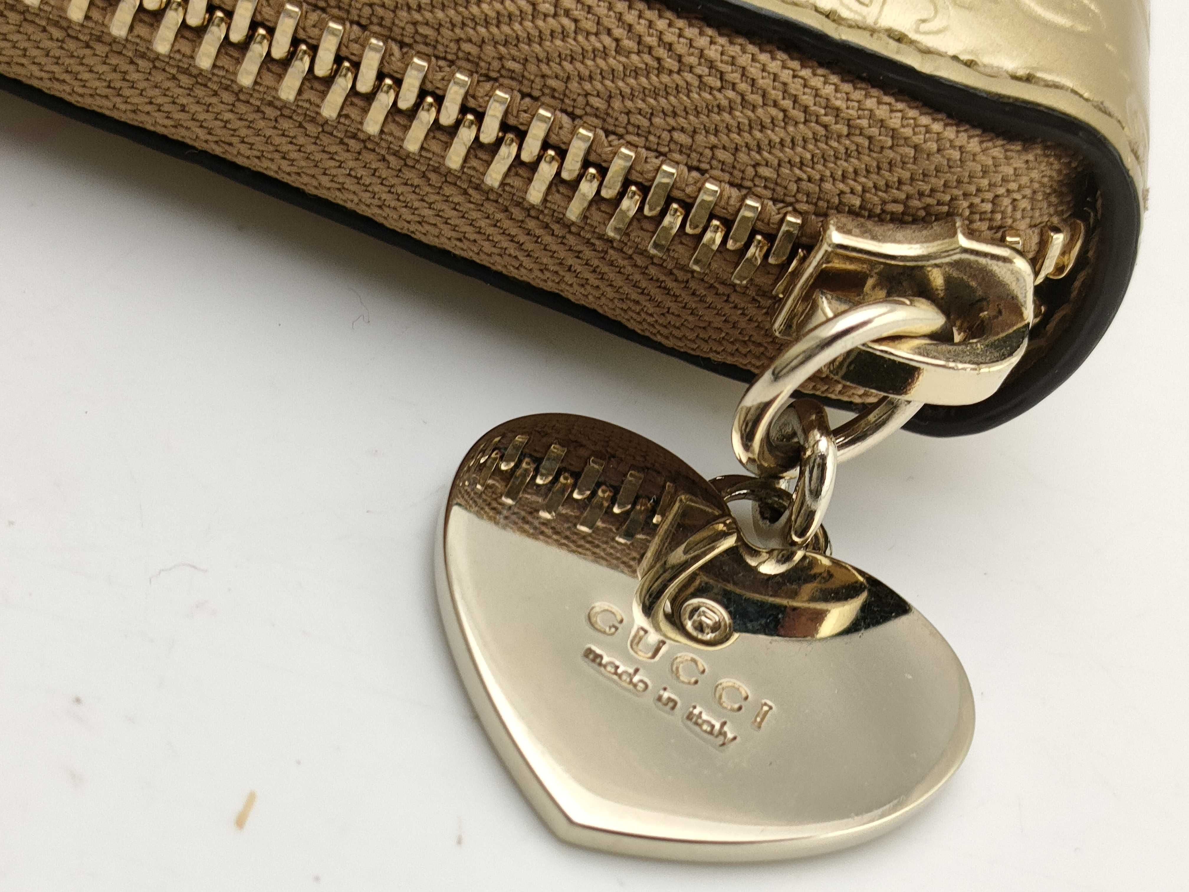 【水曜終了】(10827_0018)GUCCI グッチシマ マイクロシマ ラウンドジップ ゴールド 財布