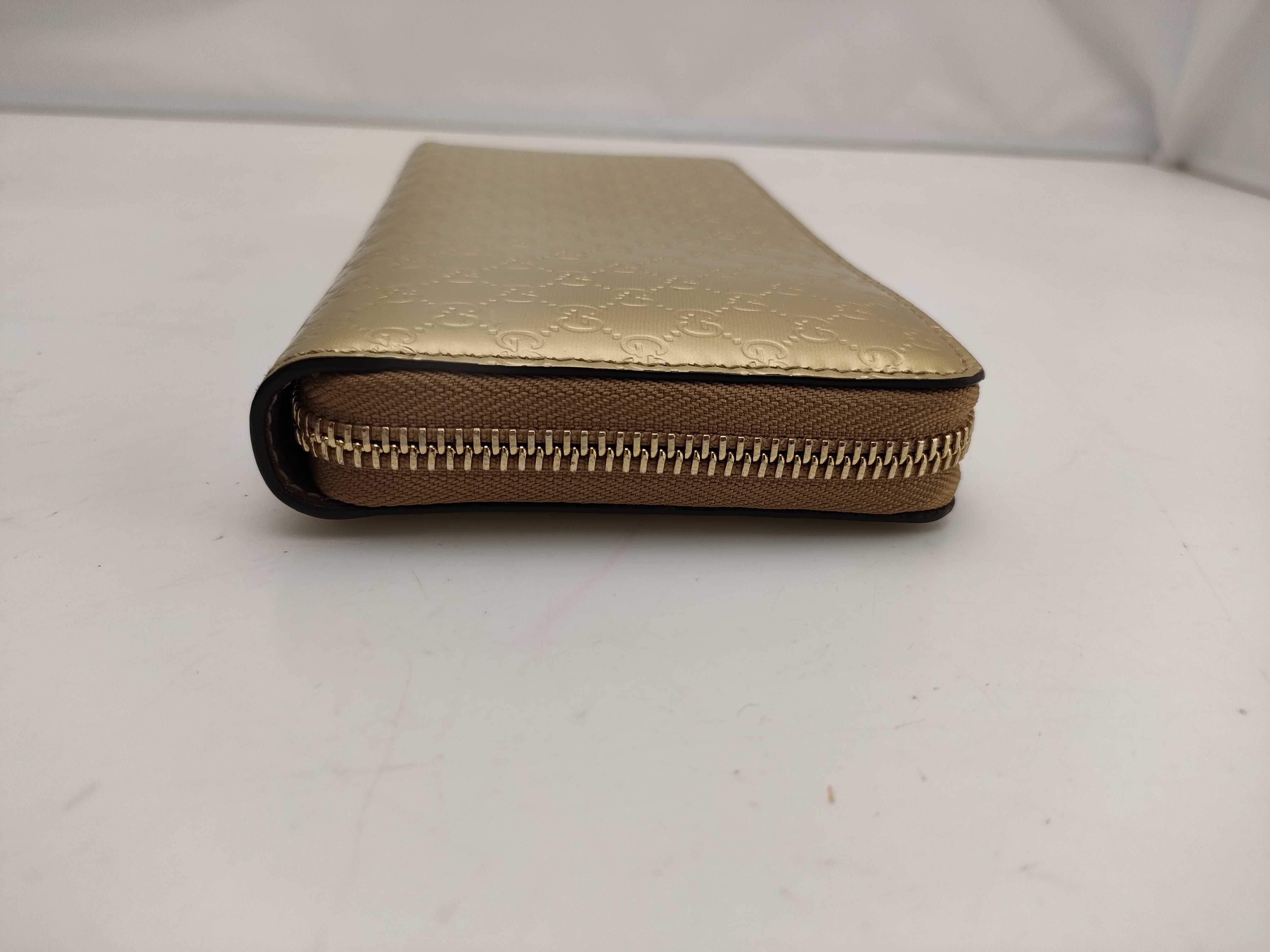 【水曜終了】(10827_0018)GUCCI グッチシマ マイクロシマ ラウンドジップ ゴールド 財布