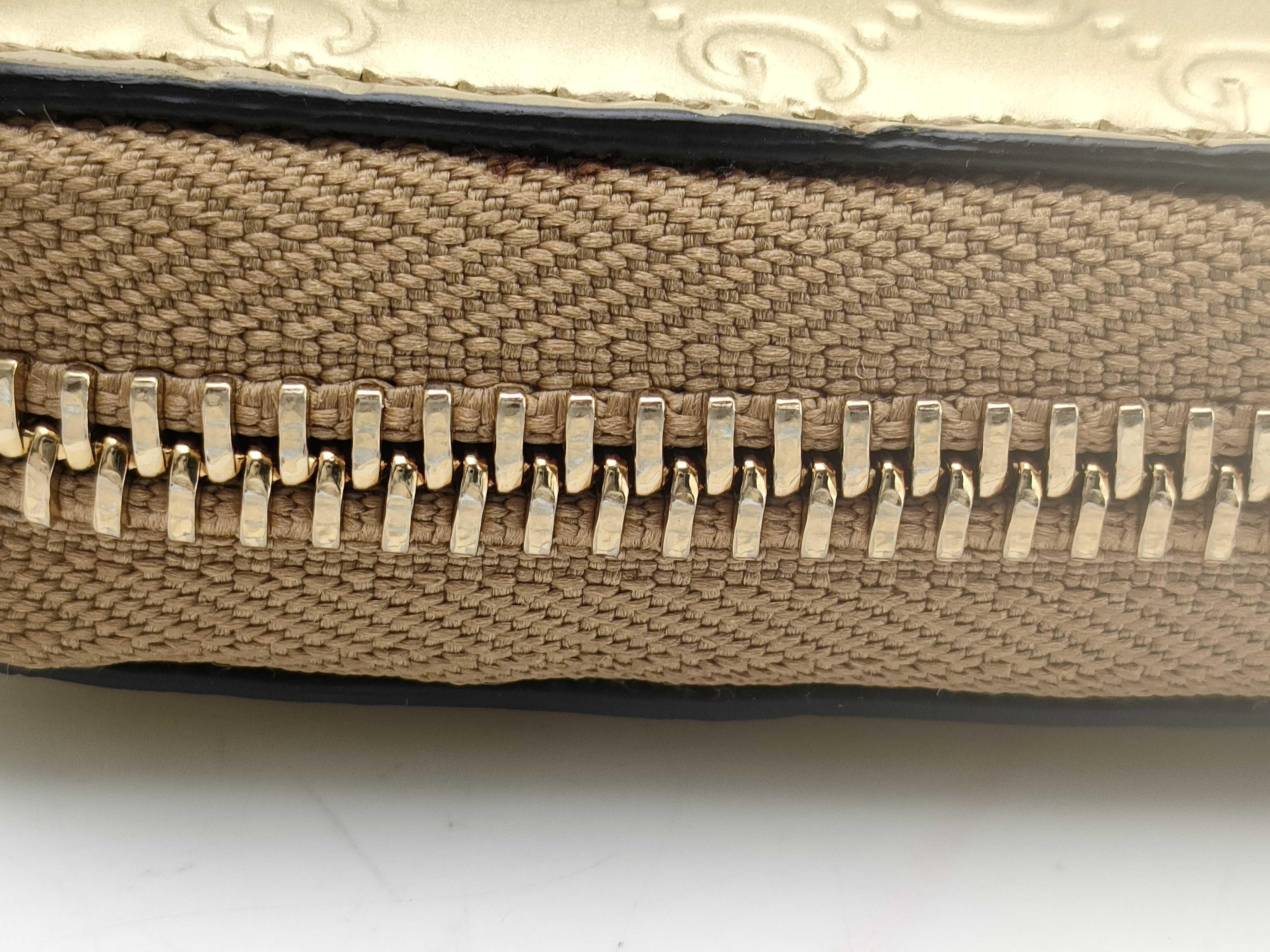 【水曜終了】(10827_0018)GUCCI グッチシマ マイクロシマ ラウンドジップ ゴールド 財布