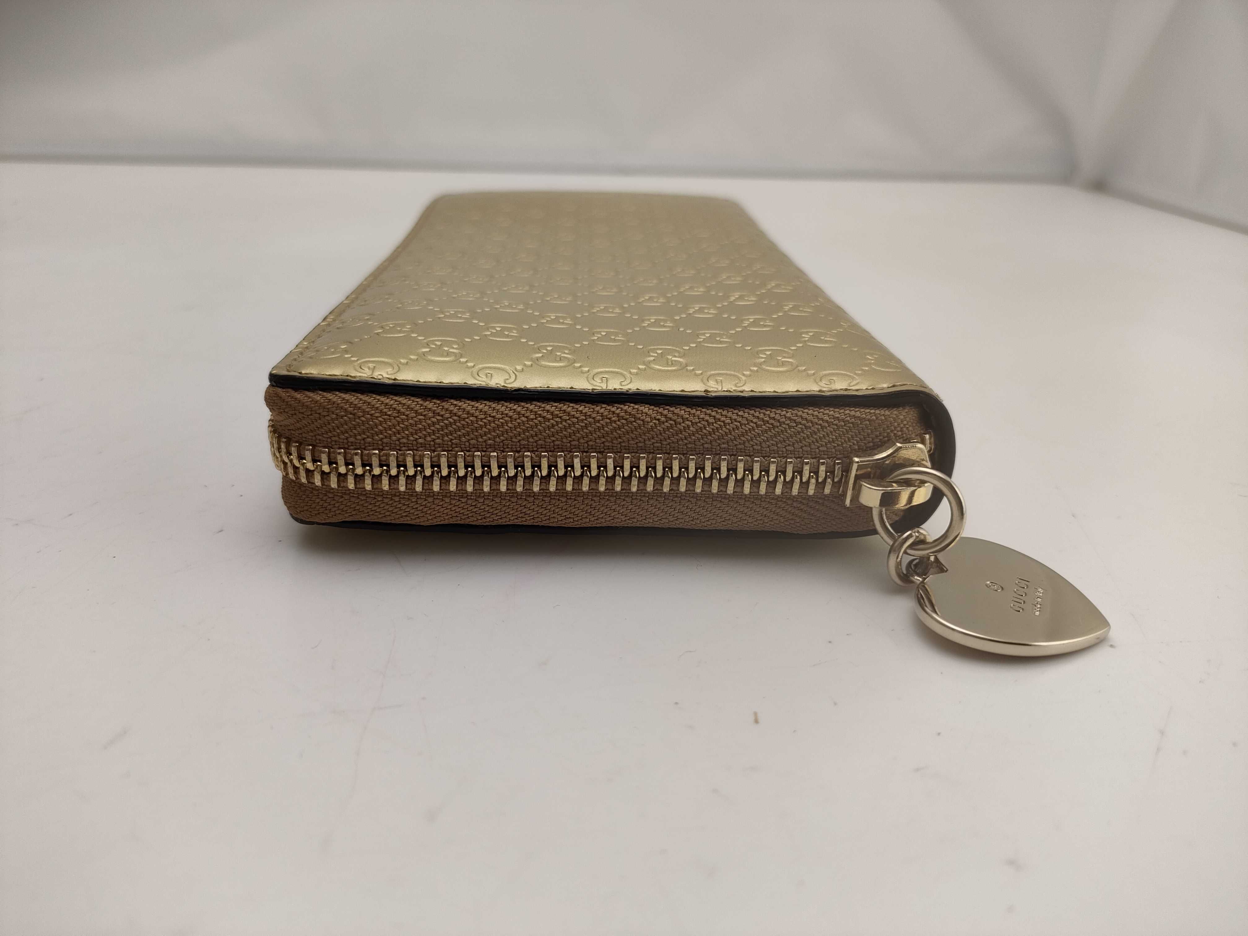 【水曜終了】(10827_0018)GUCCI グッチシマ マイクロシマ ラウンドジップ ゴールド 財布