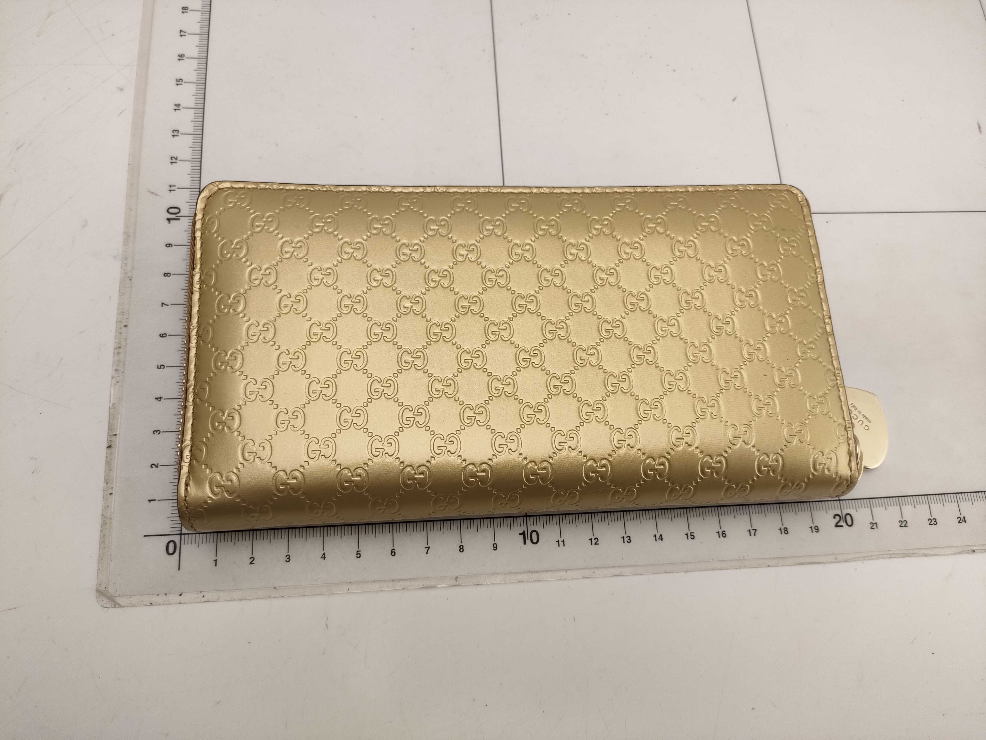 【水曜終了】(10827_0018)GUCCI グッチシマ マイクロシマ ラウンドジップ ゴールド 財布