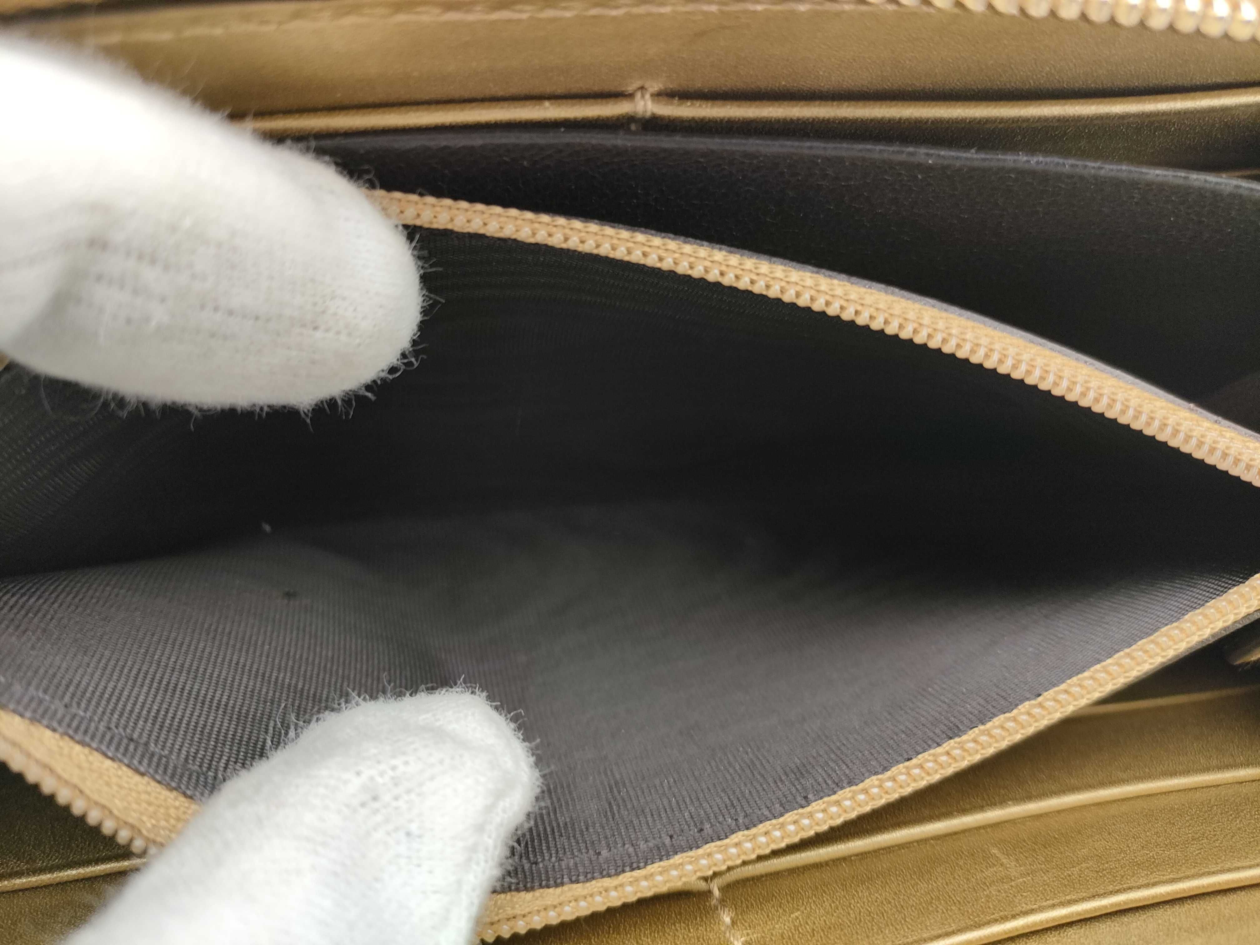 【水曜終了】(10827_0018)GUCCI グッチシマ マイクロシマ ラウンドジップ ゴールド 財布